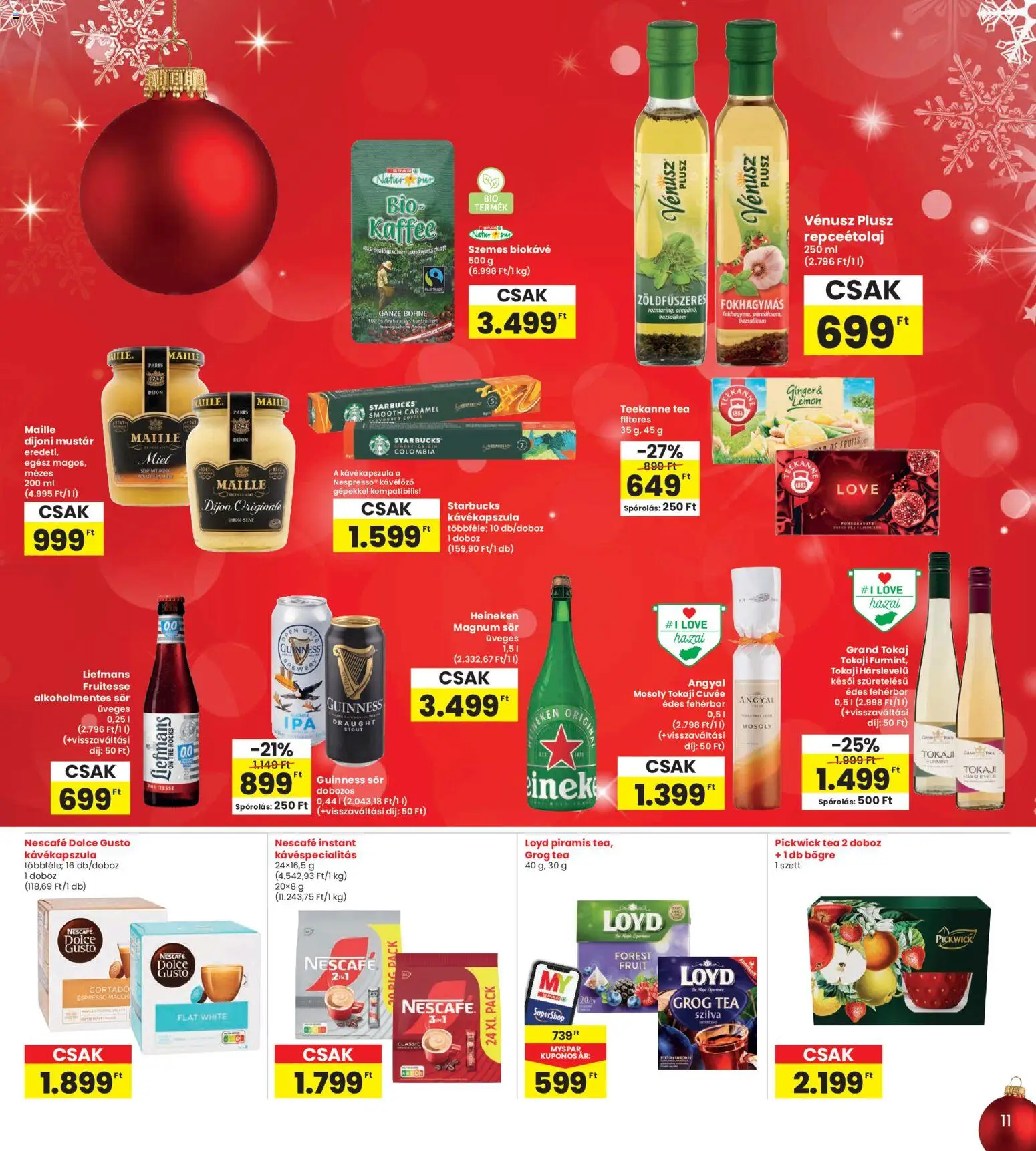 Interspar akciós ujság - amely érvényes a következő dátumtól: 04.12.2025 | Oldal: 11 | Termékek: Heineken, Kávéfőző, Doboz, Alkoholmentes sör