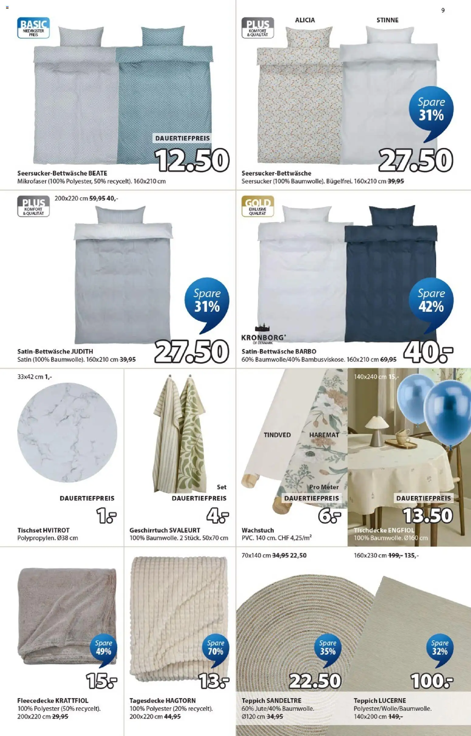 JYSK aktionen – gültig ab 14.04.2026 | Seite: 9 | Produkte: Tagesdecke, Teppich