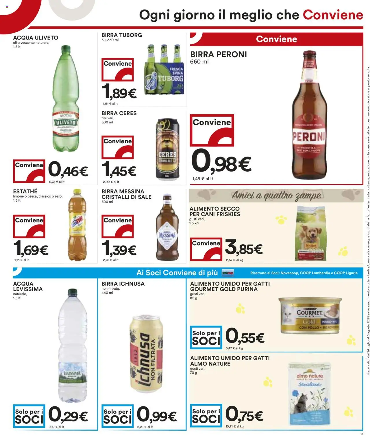 Volantino COOP del 24.07.2025 | Pagina: 15 | Prodotti: Acqua, Sale, Limone, Ceres