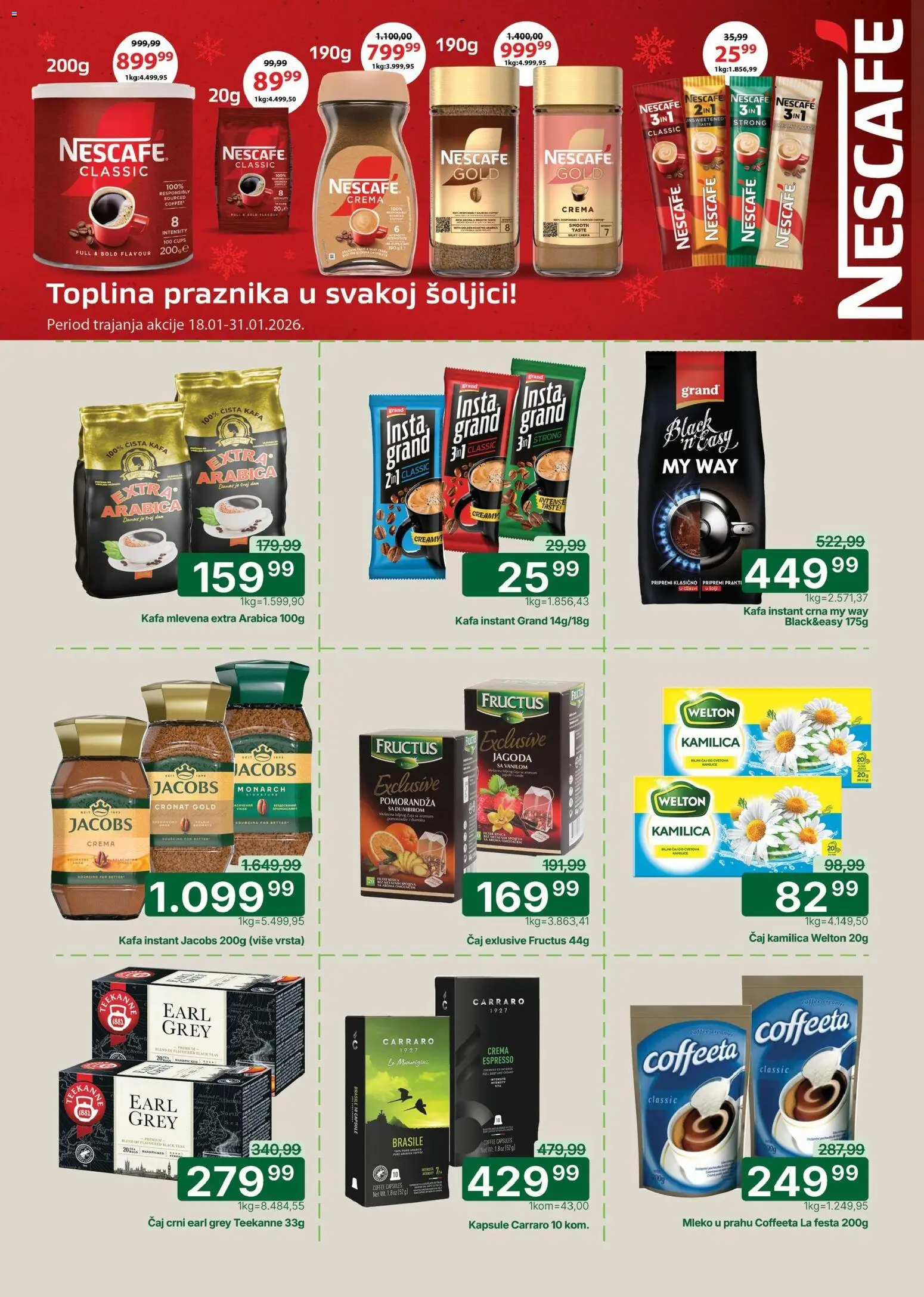 Univerexport katalog - važi od 19.01.2026 | Strana: 16 | Proizvode: Kapsule, Teekanne, Kafa, Čaj