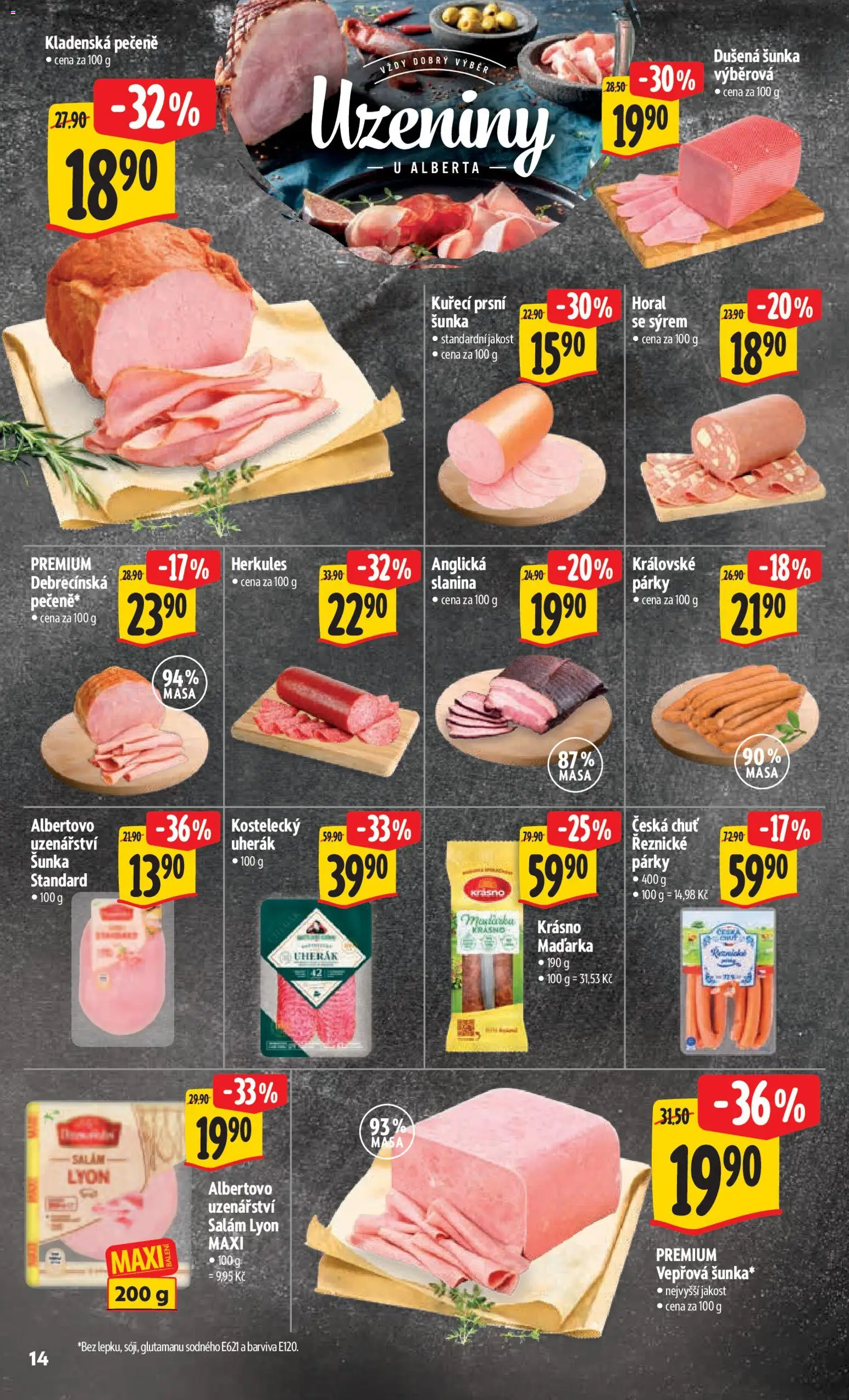 Albert leták - Hypermarket od 18.03.2026 | Strana: 22 | Produkty: Uherák, Salám, Šunka, Párky