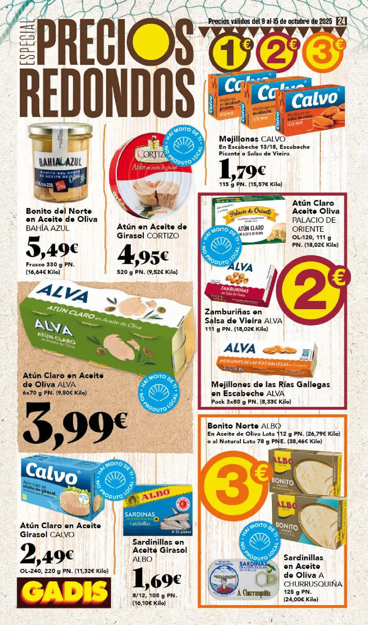 Gadis folleto │ válido desde el 09.10.2025 | Página: 24 | Productos: Sardinillas, Aceite, Aceite de oliva, Atún claro