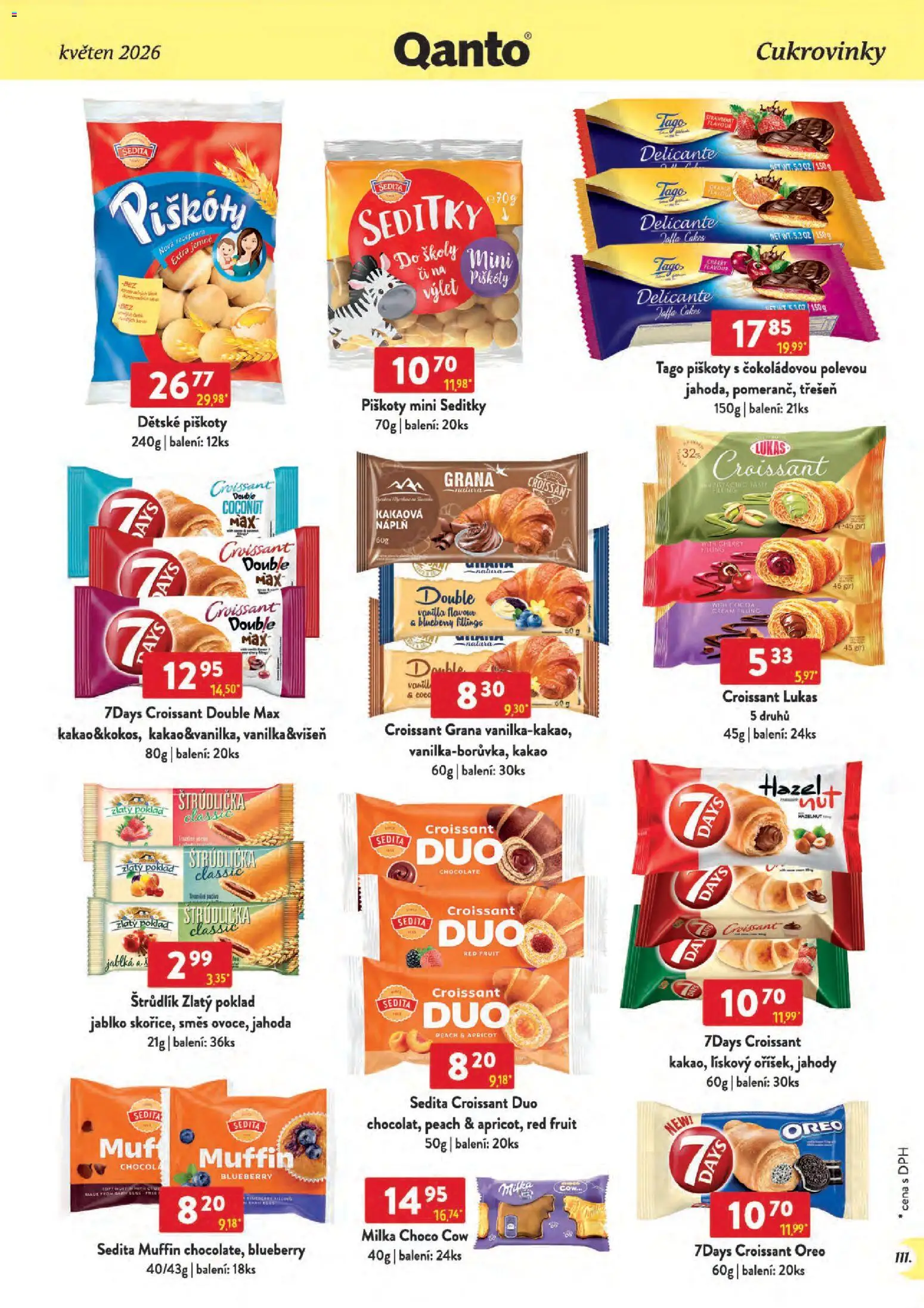 Astur & Qanto leták - Velkoobchod 05/2026 od 01.05.2026 | Strana: 111 | Produkty: Dětské piškoty, Jablka, Piškoty, Kakao