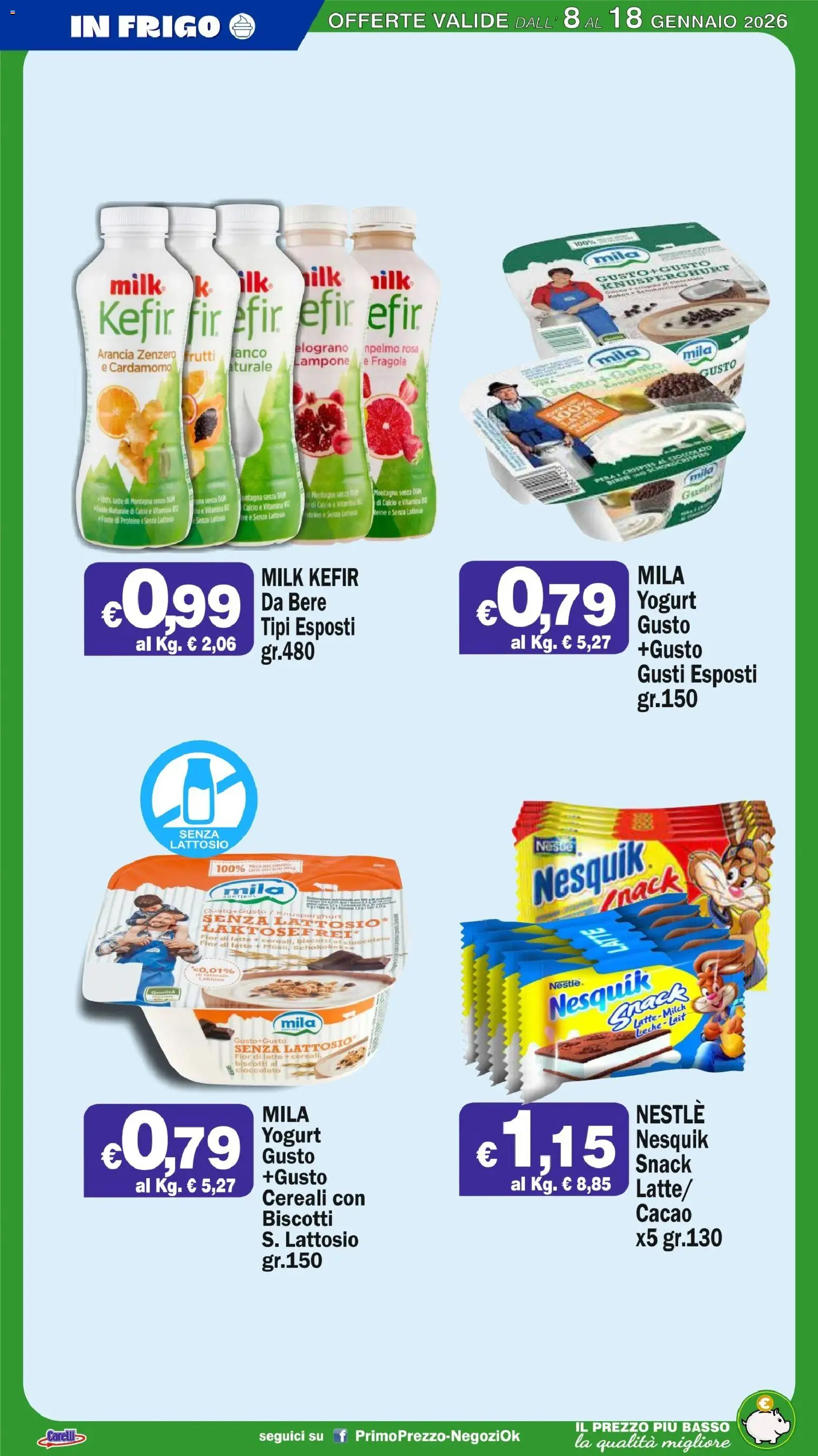 Volantino Primo Prezzo del 08.01.2026 | Pagina: 43 | Prodotti: Cioccolato, Cereali, Latte, Cacao