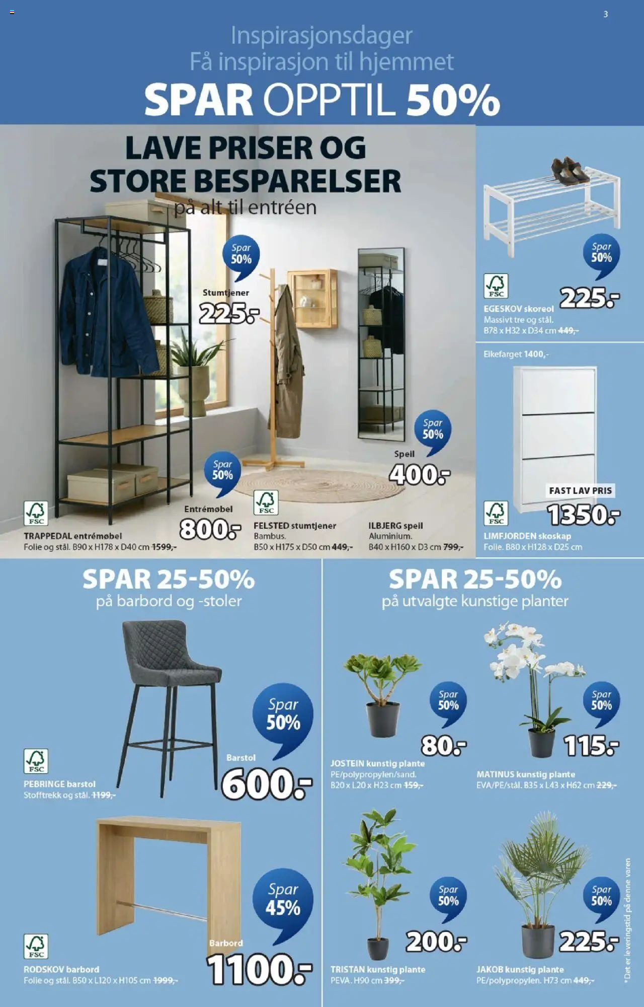  | Side: 3 | Produkter: Будівельні суміші, Stumtjener, Speil, Skoskap