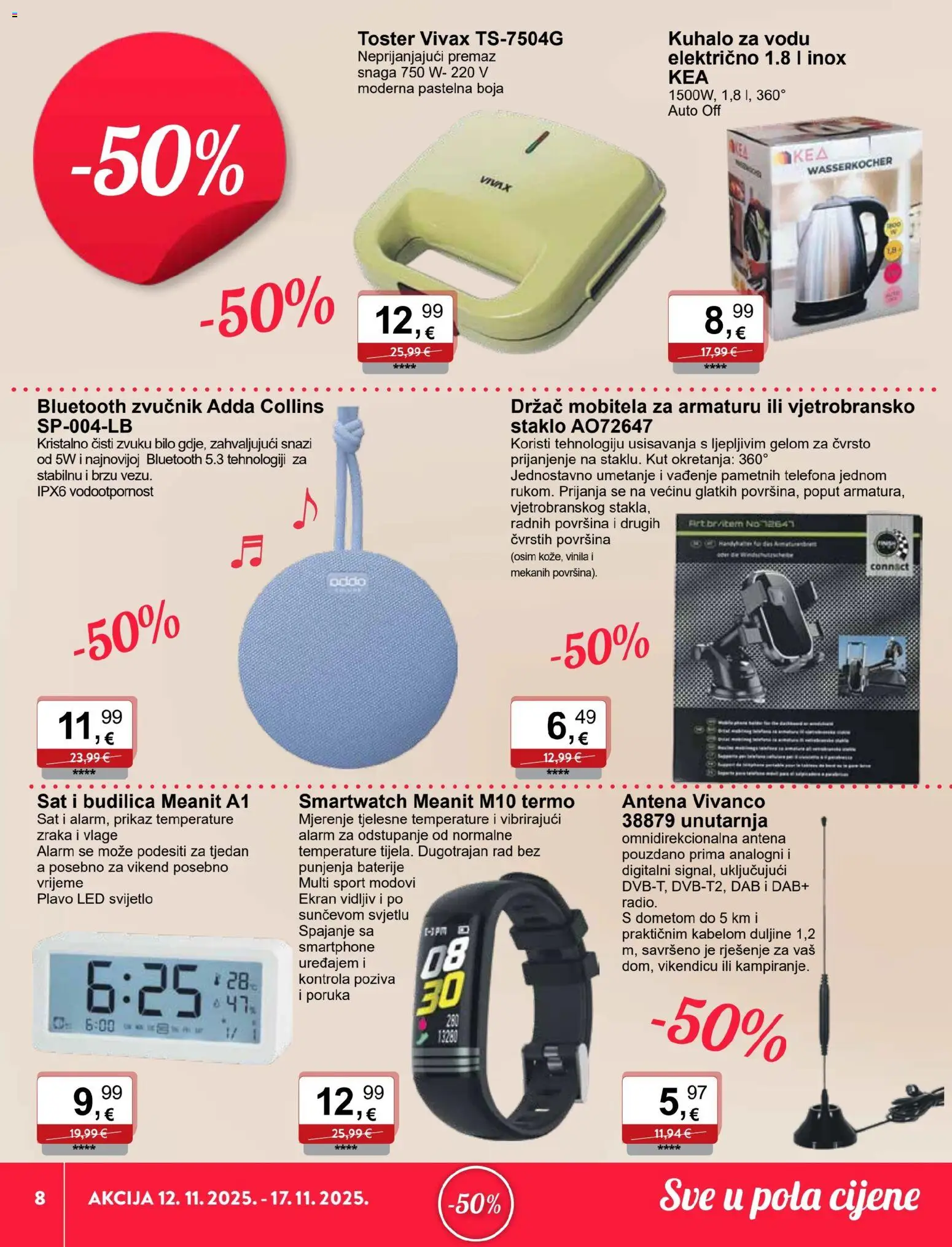 KTC katalog | vrijedi od 12.11.2025 | Stranica: 8 | Proizvodi: Toster, Sat, Budilica, Zvučnik