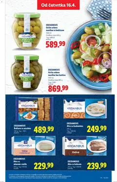 ERIDANOUS Grčke zelene masline sa košticom, 1062 ml, Oceđena masa 600 g - pregled Lidl kataloga - važi od 16.04.2026 | Strana: 43