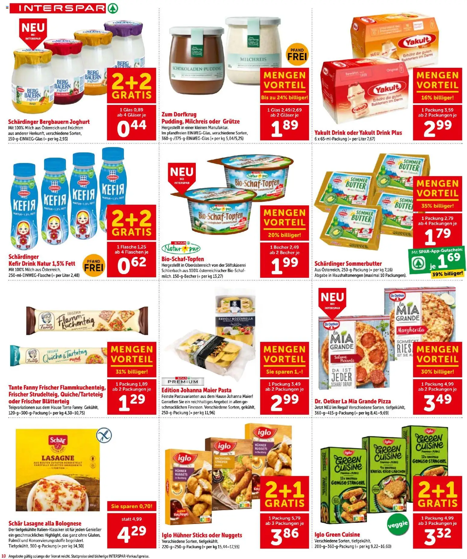 Interspar Flugblatt gültig ab 26.02.2026 | Seite: 10 | Produkte: Pasta, Milch, Butter, Pizza