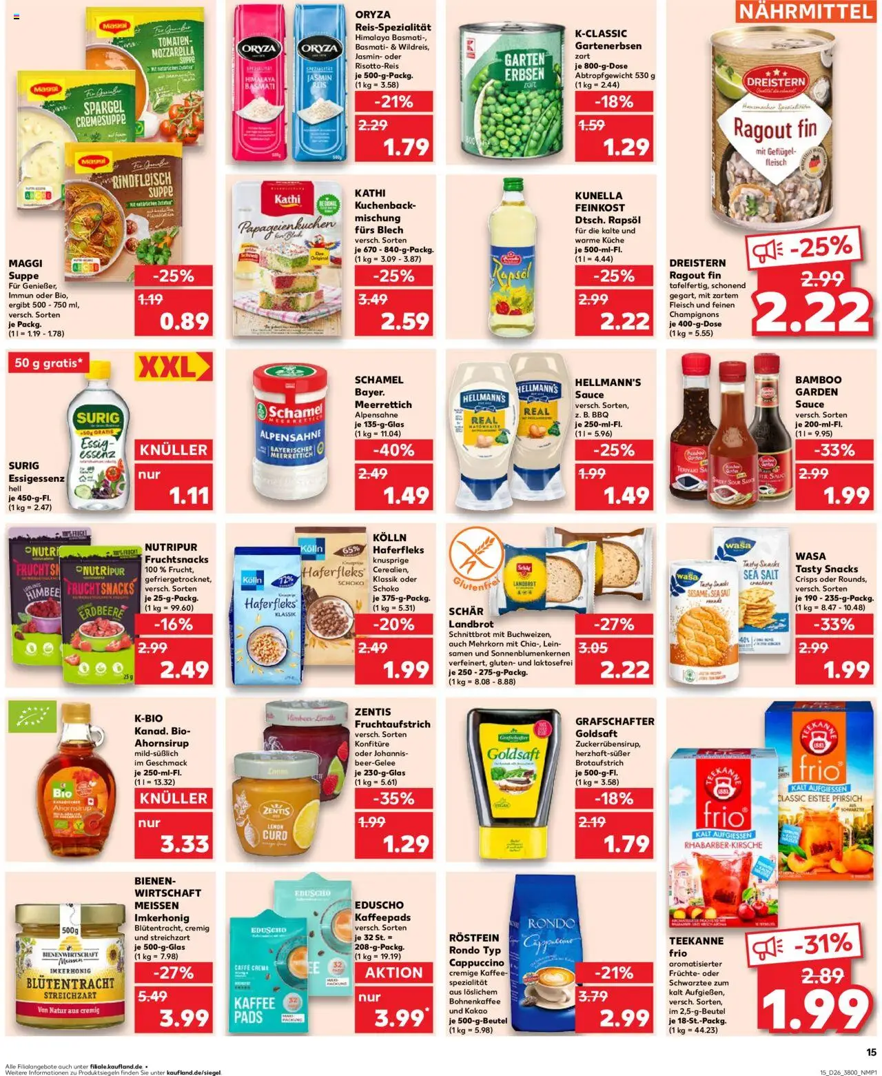 Kaufland Prospekt 	 - gültig ab dem 26.06.2025 | Seite: 15 | Produkte: Champignons, Pfirsich, Eduscho, Maus
