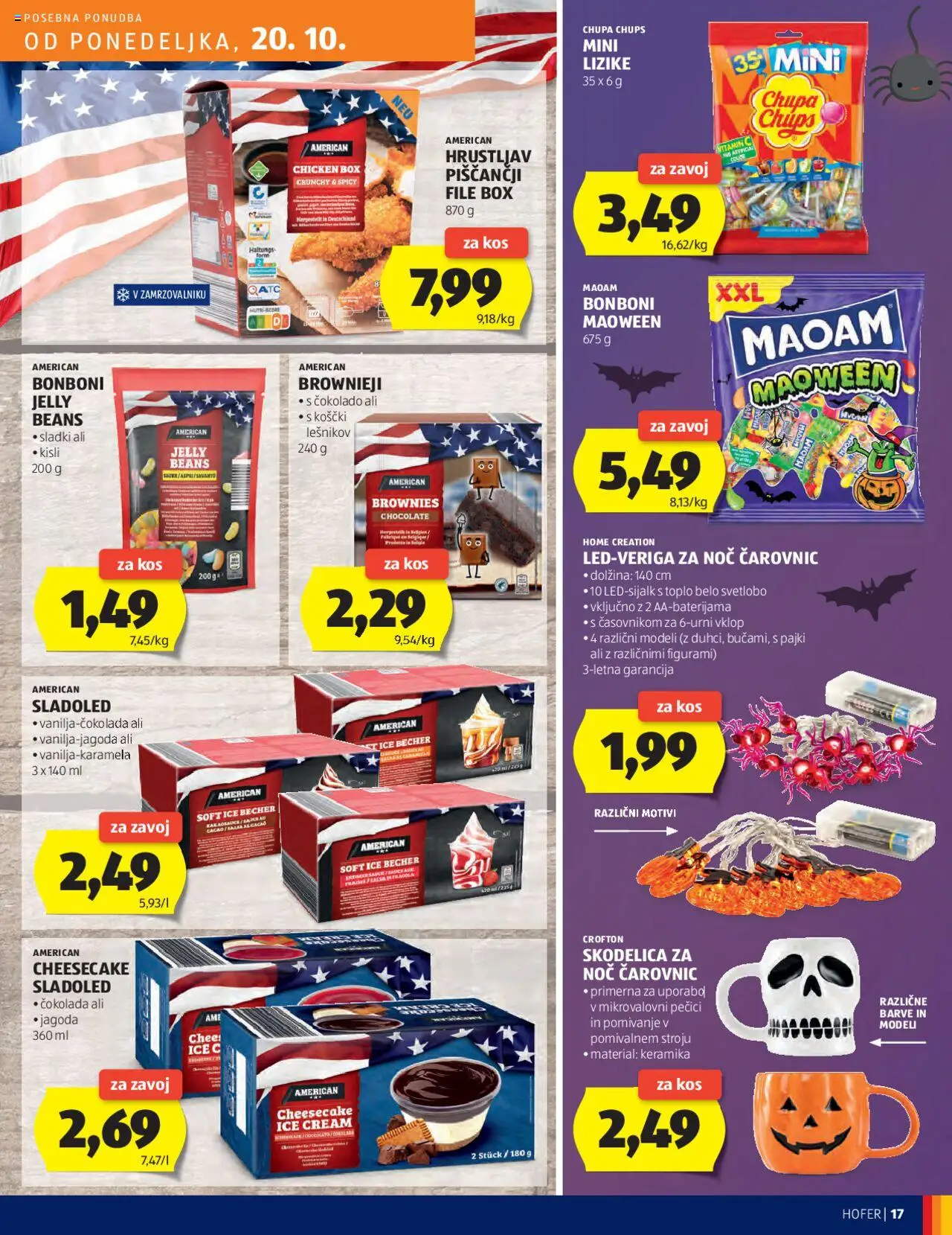 Novi Hofer katalog ponudbe – veljaven od 16.10.2025 | Stran: 17 | Izdelki: Kos, Cokolada, Sladoled, Brocha
