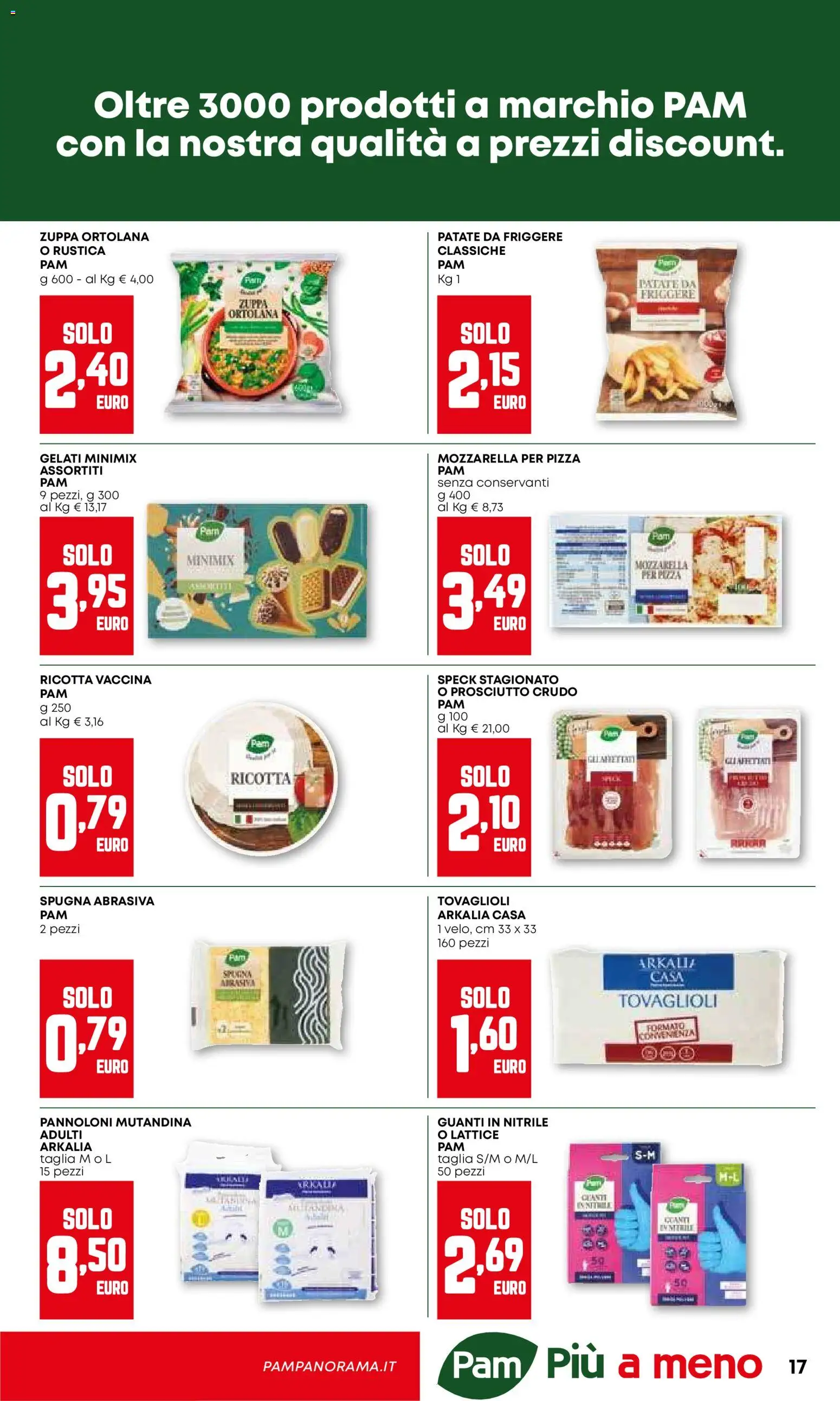 Volantino PAM del 26.02.2026 | Pagina: 17 | Prodotti: Spugna, Pizza, Patate, Mozzarella