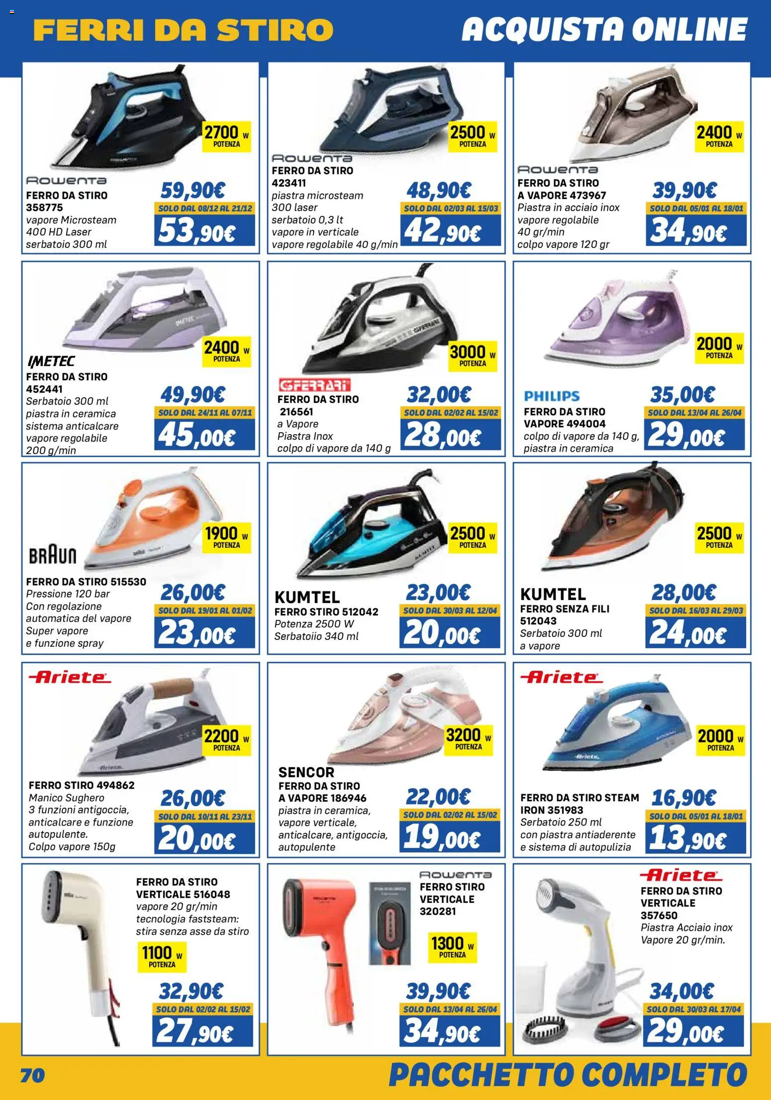Volantino Orizzonte del 01.11.2025 | Pagina: 70 | Prodotti: Anticalcare, Ferro da stiro