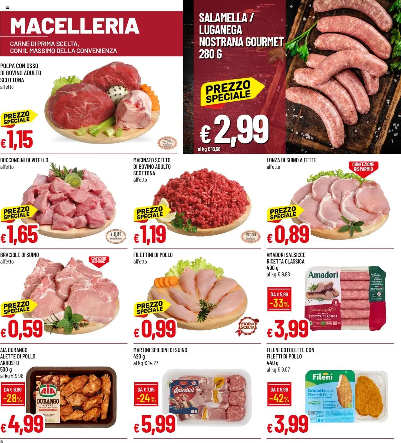 Volantino Galassia del 06.10.2025 | Pagina: 6 | Prodotti: Bovino, Arrosto, Suino, Vitello