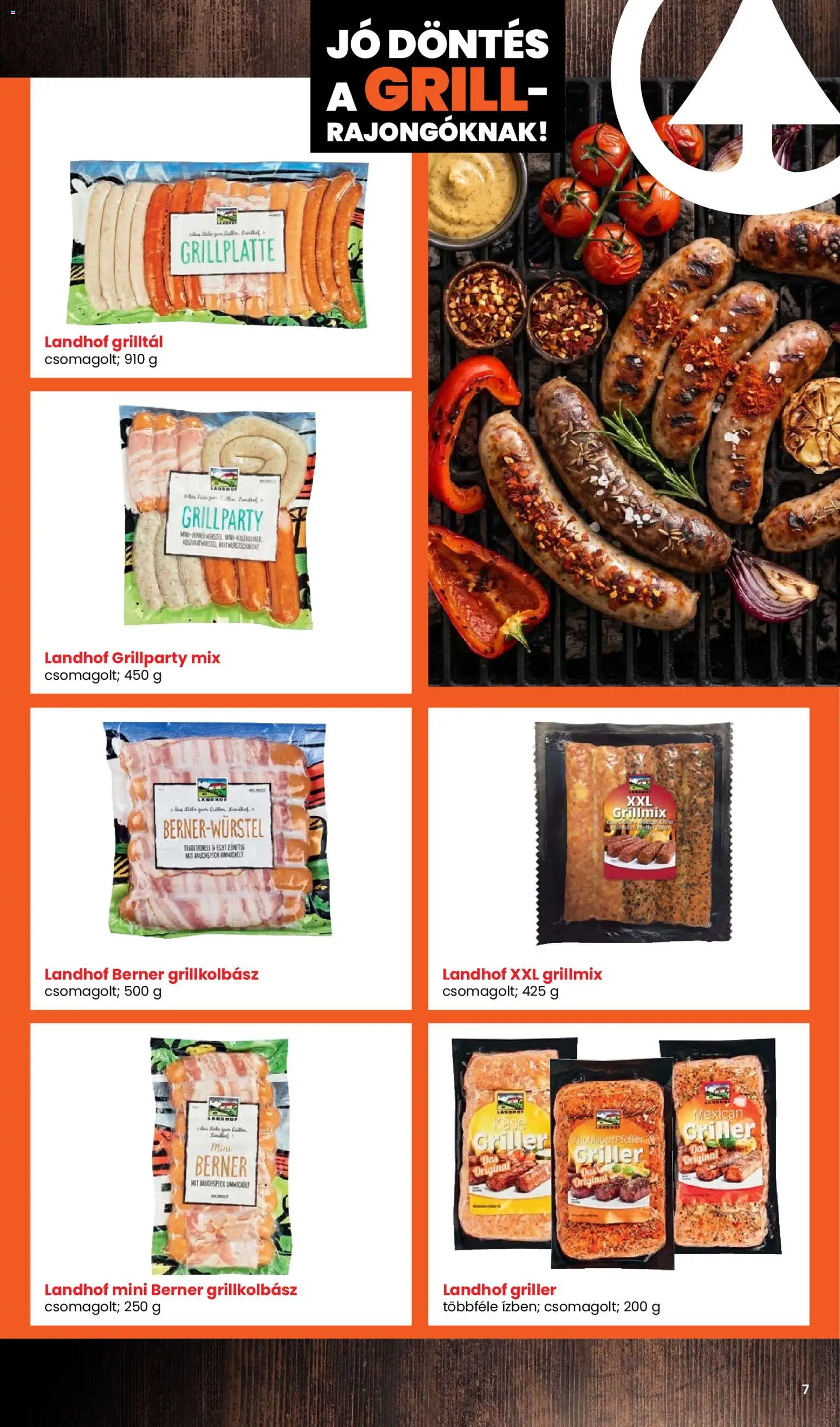 Spar akciós ujság - amely érvényes a következő dátumtól: 30.04.2026 | Oldal: 7 | Termékek: Grillkolbász, Grill