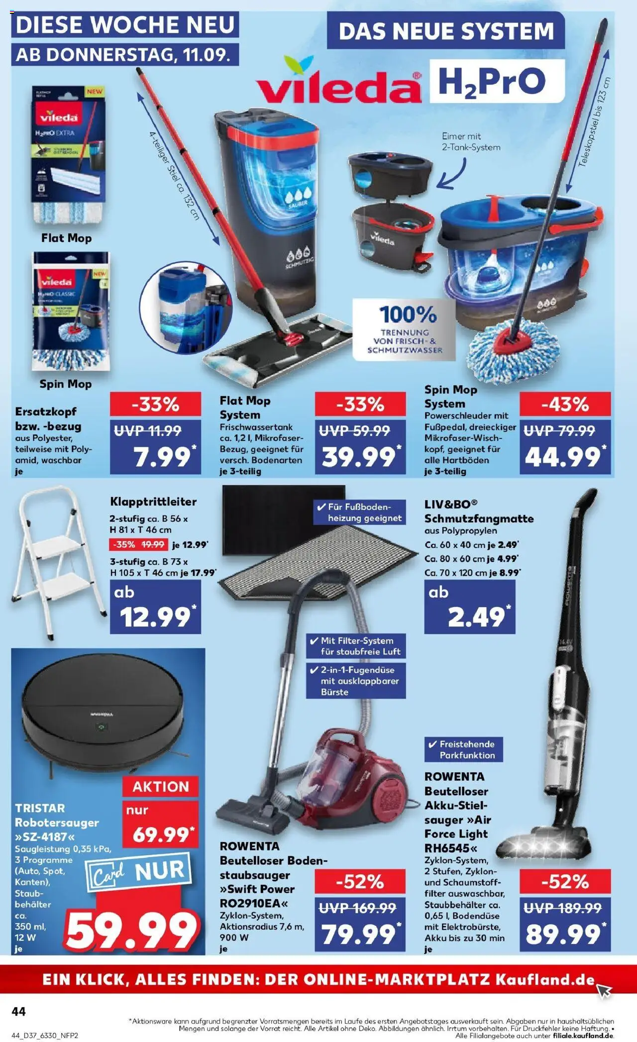 Kaufland prospekt Bremerhaven	 – gültig ab 14.09.2025 | Seite: 44 | Produkte: Staubsauger, Schmutzfangmatte, Bürste