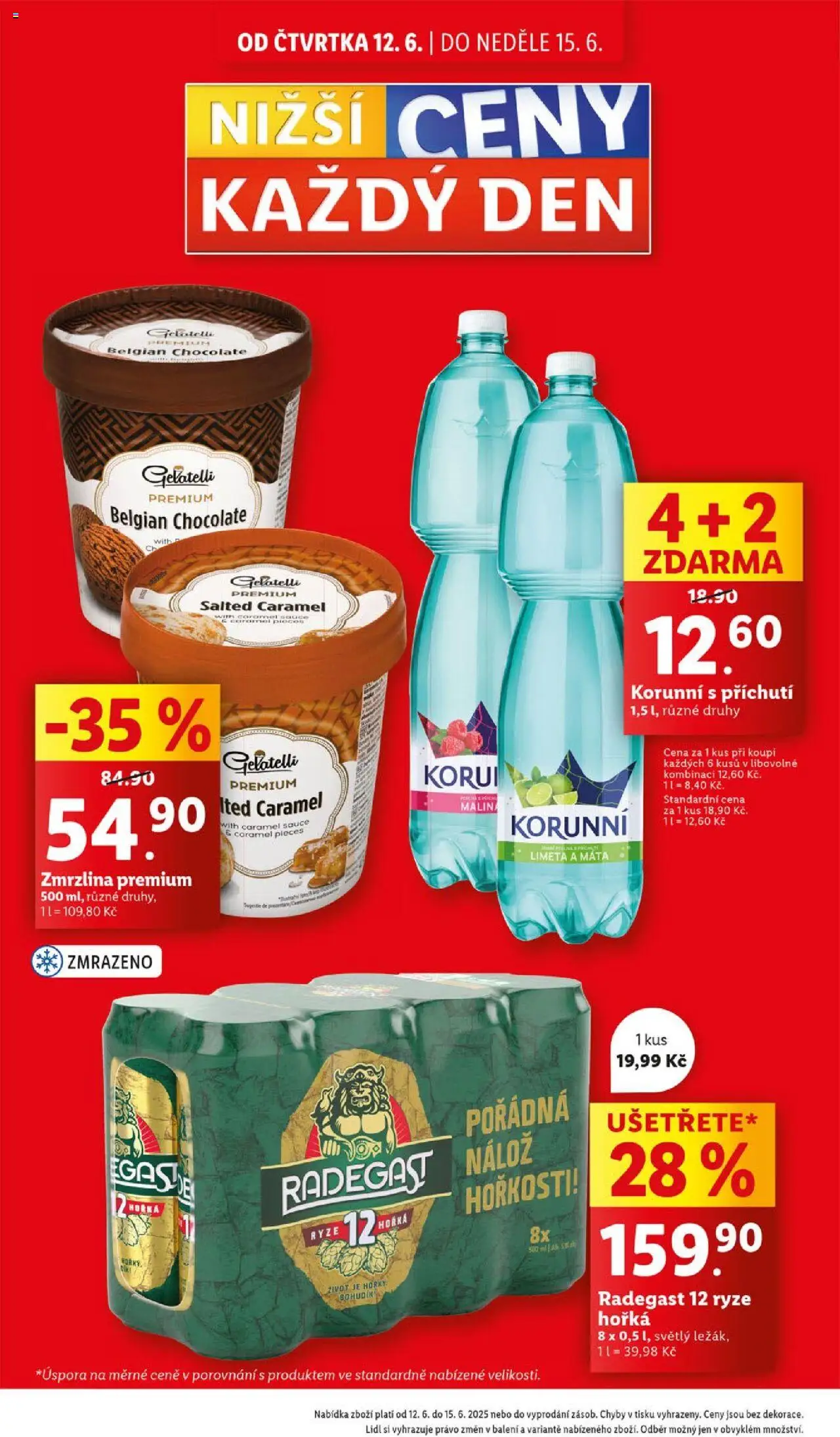 Lidl leták od 12.06.2025 | Strana: 2 | Produkty: Zmrzlina, Radegast 12, Radegast, Gelatelli