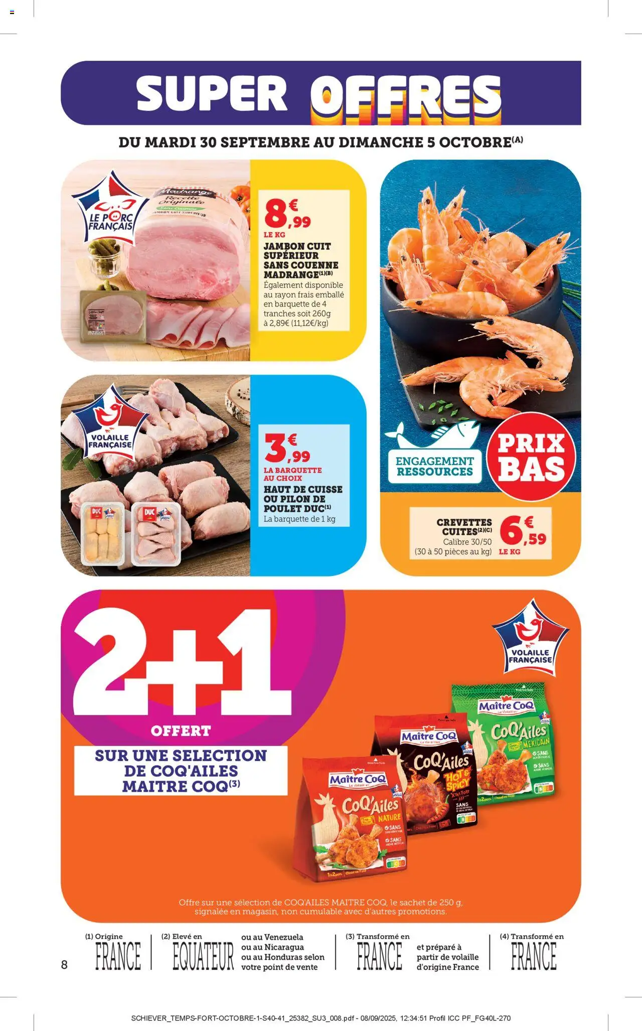 {H1} | Page: 8 | Produits: Volaille, Crevettes, Jambon