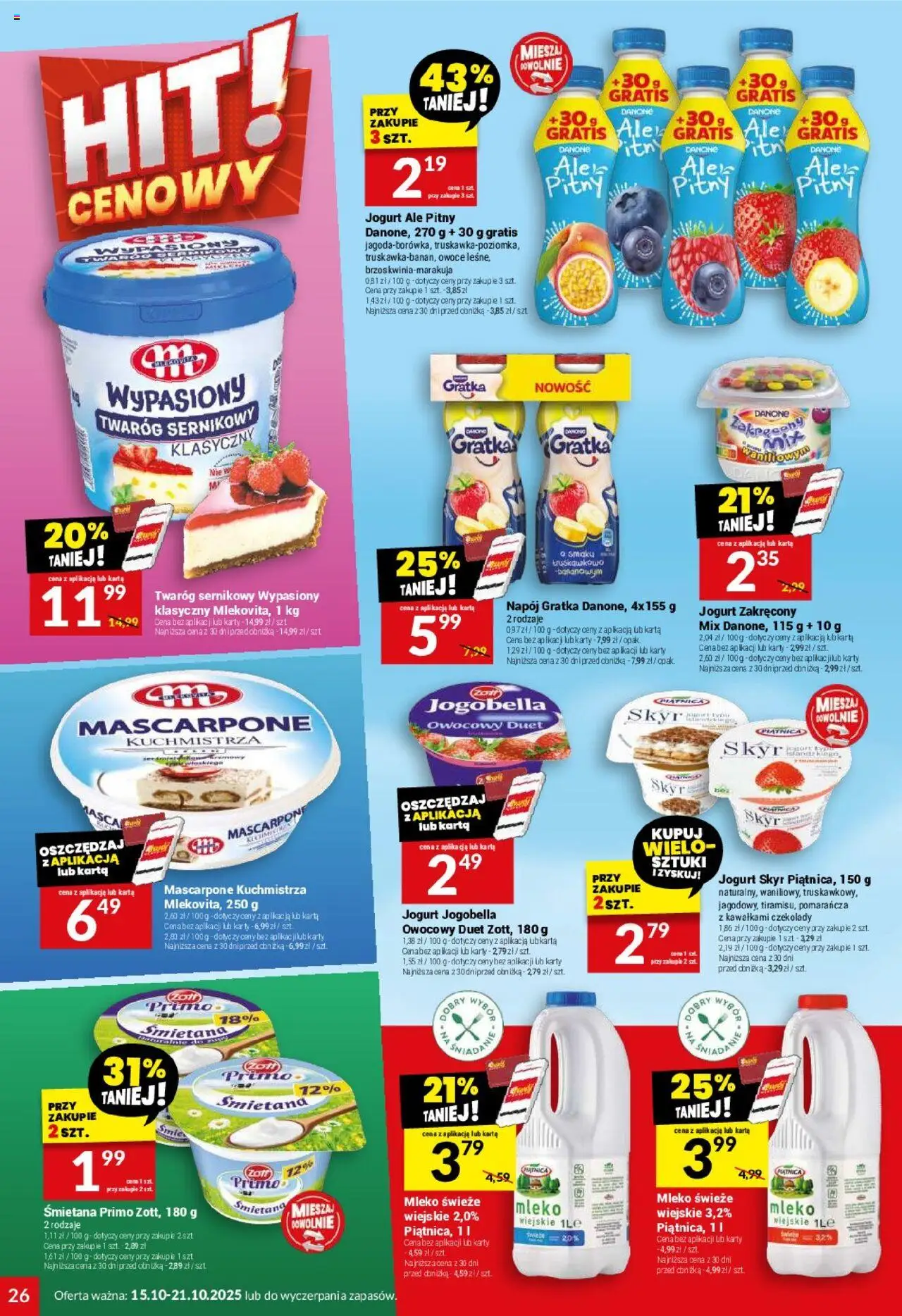 Twój Market Gazetka od 15.10.2025 | Strona: 26 | Produkty: Czekolady, Mleko, Śmietana, Owoce