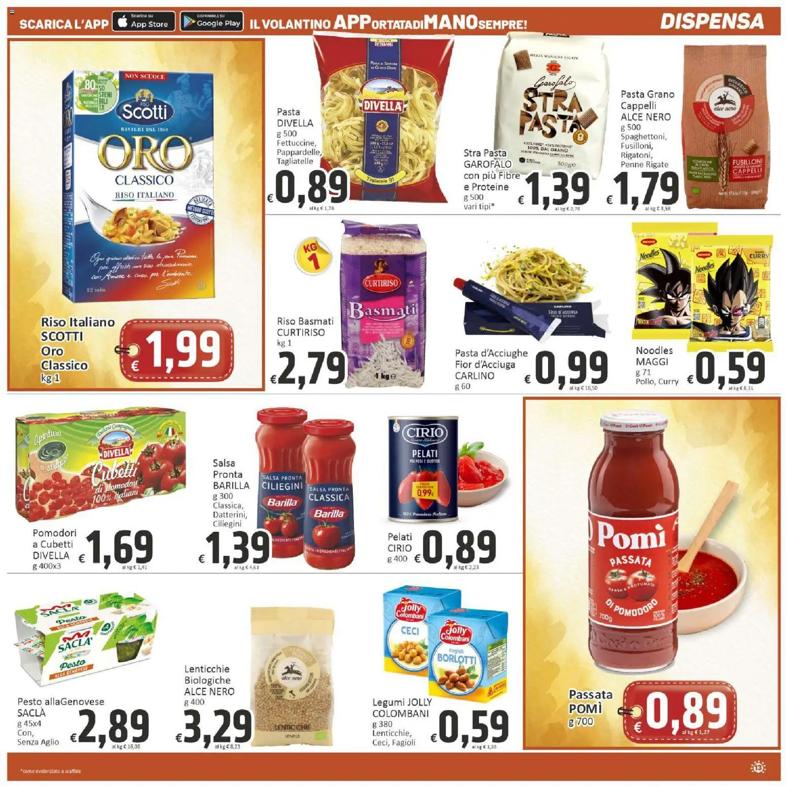 Volantino Paghi Poco del 03.03.2026 | Pagina: 13 | Prodotti: Riso Basmati, Riso, Tagliatelle, Salsa