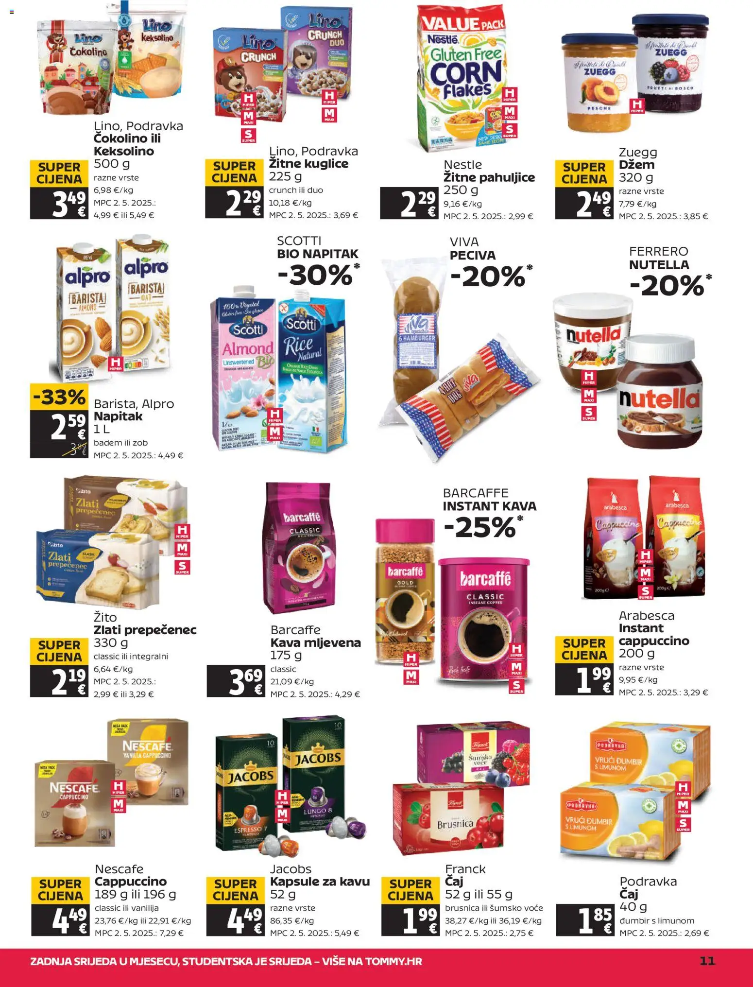 Tommy katalog | vrijedi od 20.11.2025 | Stranica: 11 | Proizvodi: Keksolino, Badem, Hamburger, Čokolino
