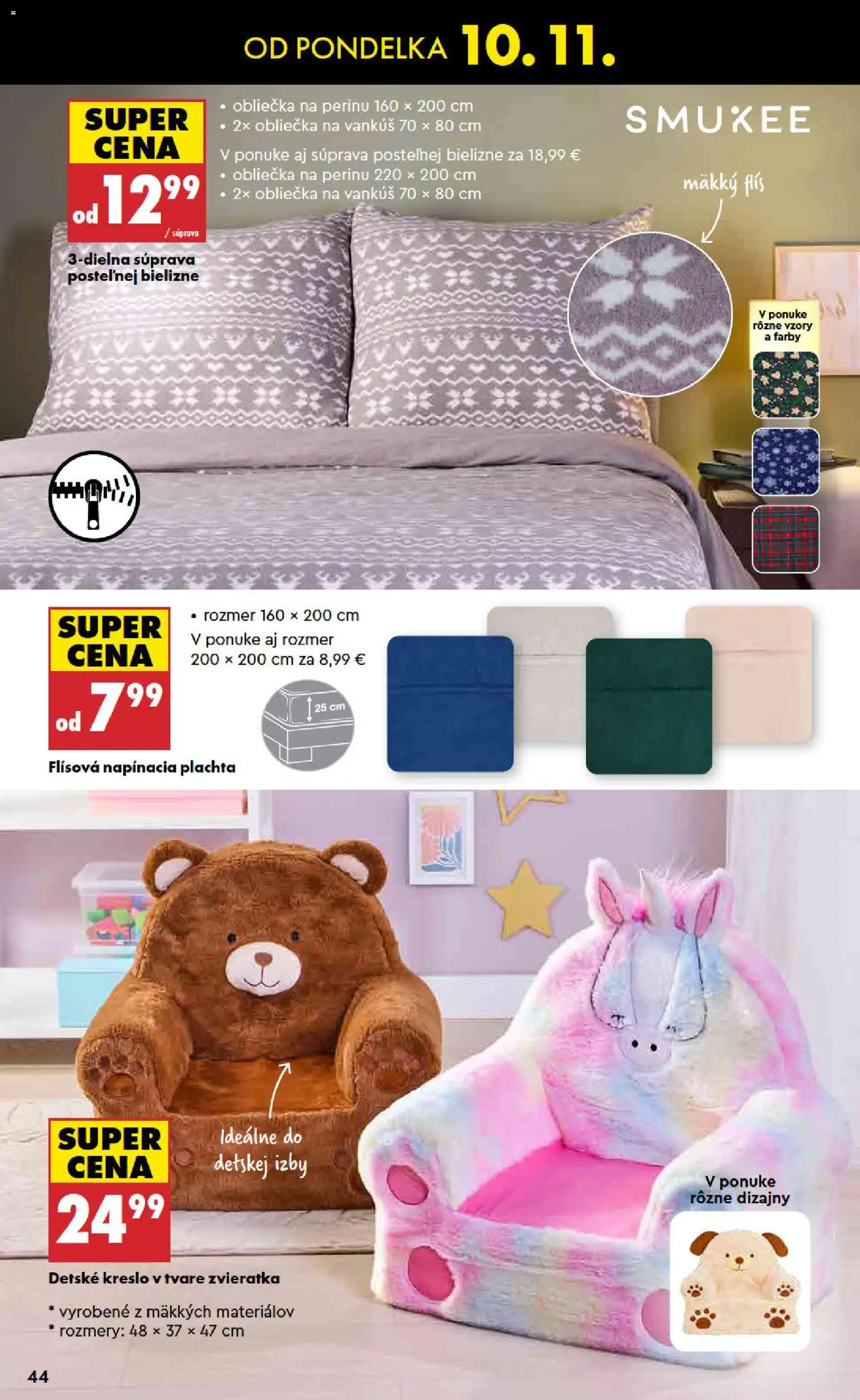 Nové Biedronka akcie – leták je platný od 06.11.2025 | Strana: 44 | Produkty: Plachta, Vankúš, Detské kreslo
