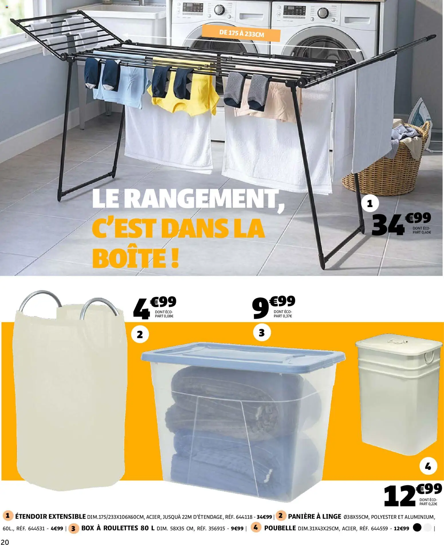 {H1} | Page: 20 | Produits: Poubelle, Étendoir