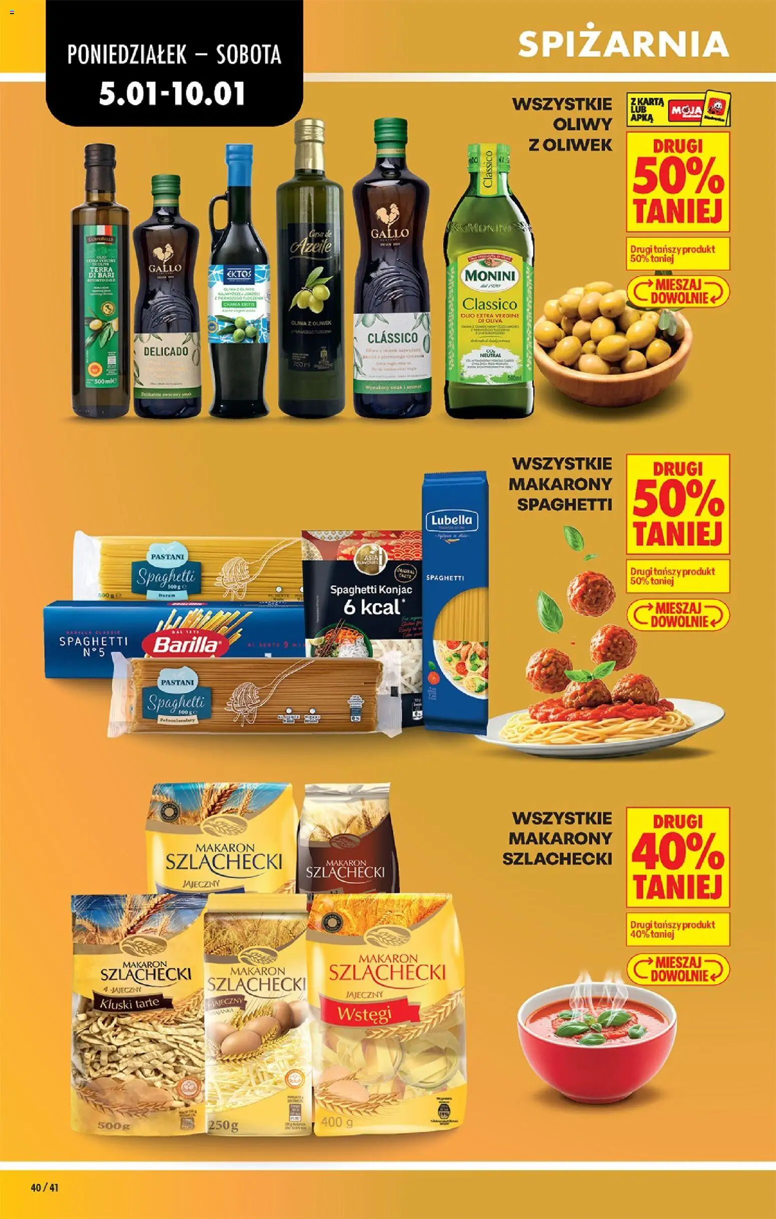 Biedronka gazetka od 05.01.2026 | Strona: 48 | Produkty: Karta, Oliwa z oliwek, Makaron Szlachecki, Makarony