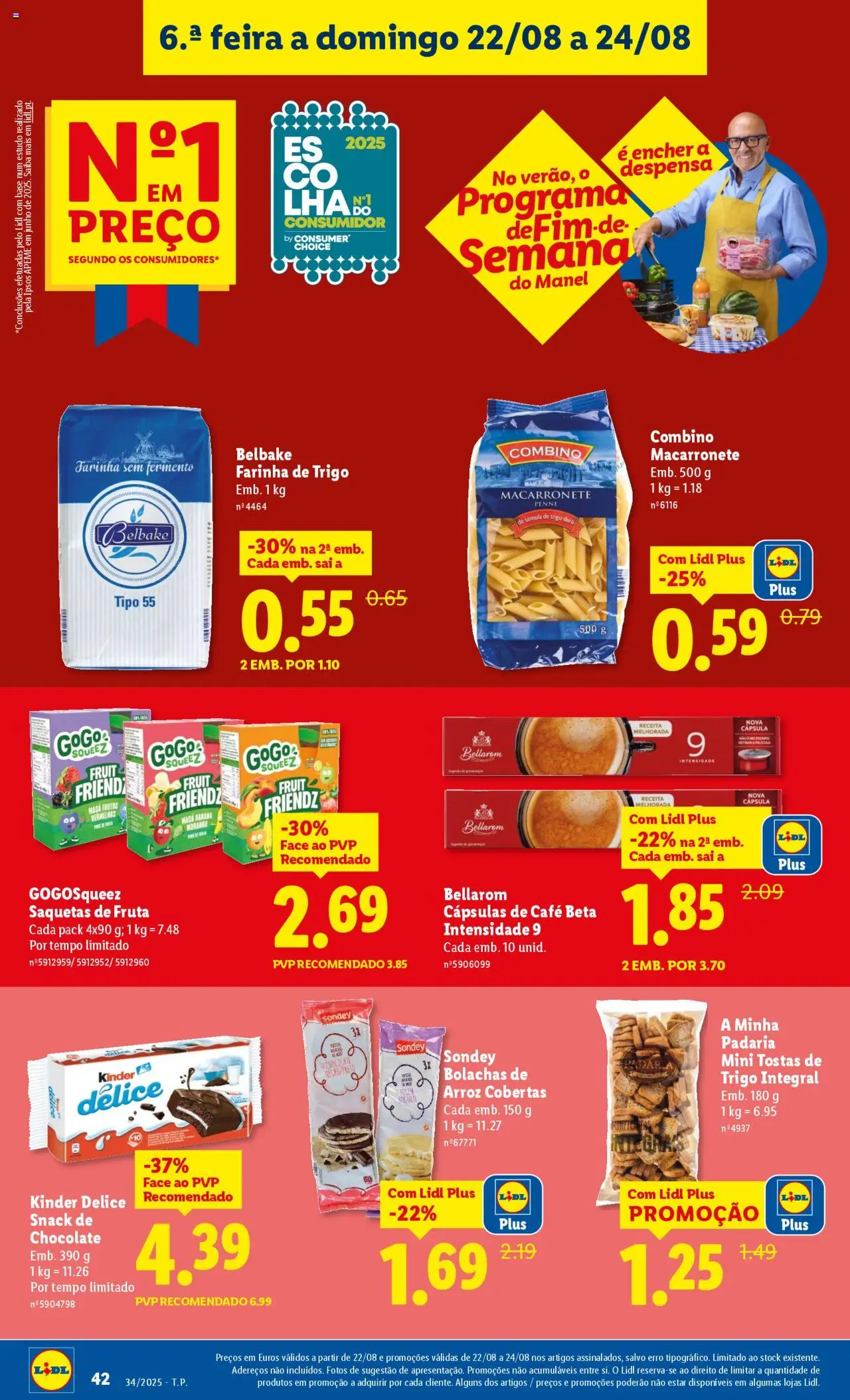 Lidl folheto │ válido de 18.08.2025 | Página: 42 | Produtos: Farinha de trigo, Banana, Padaria, Maça