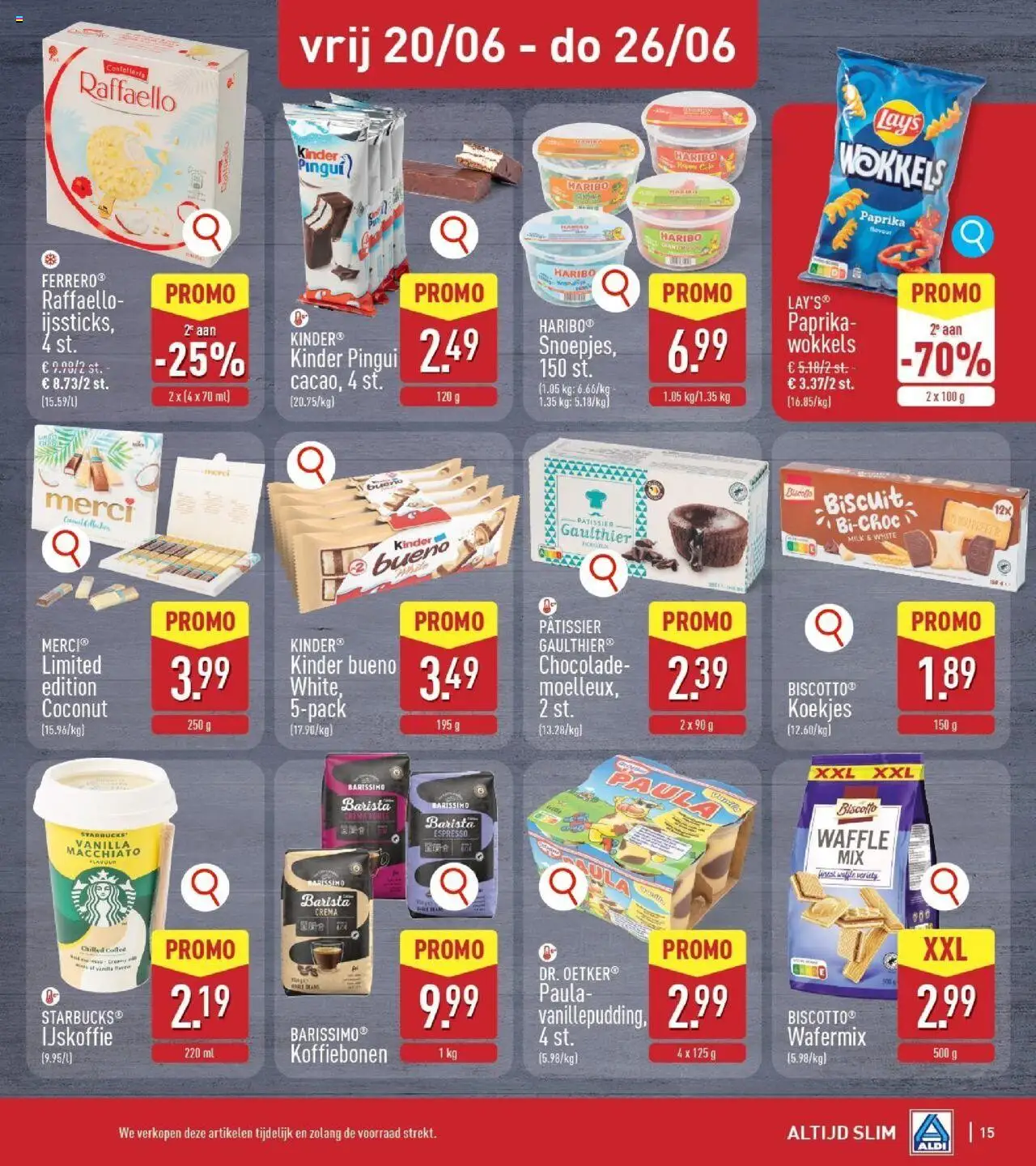  | Pagina: 15 | Producten: Koekjes, Tabletek, Kinder, Chocolade