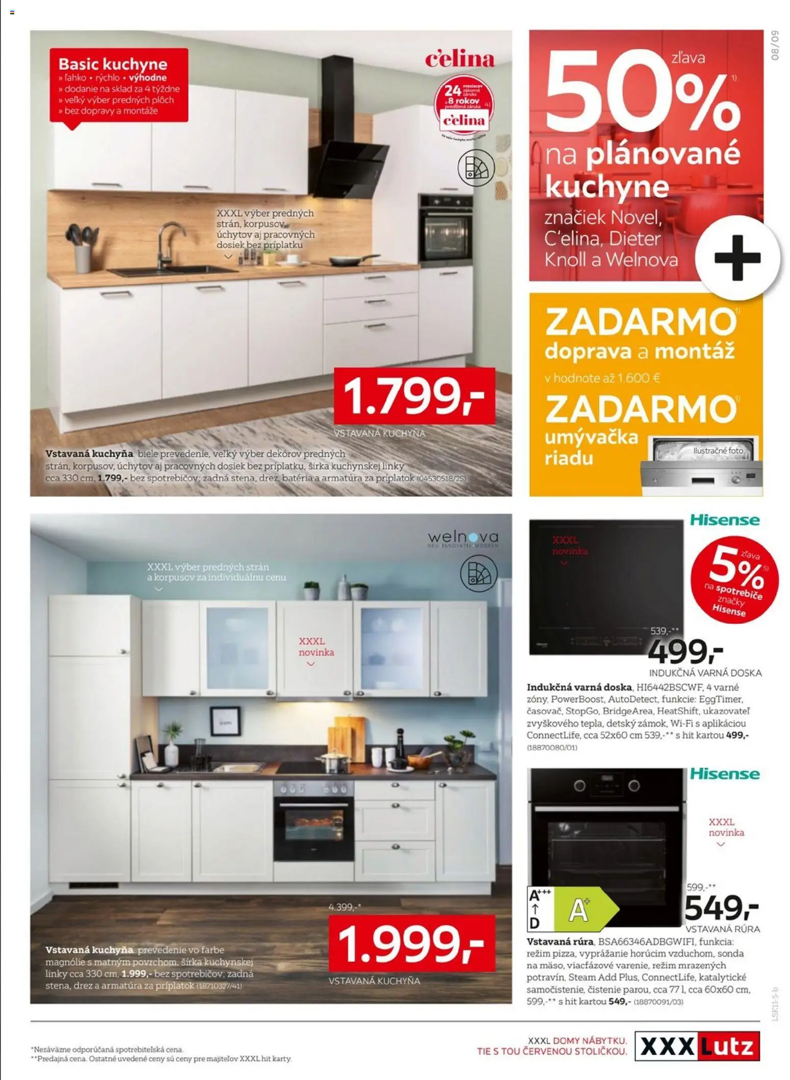 Nové XXXLutz akcie – leták je platný od 10.11.2025 | Strana: 9 | Produkty: Drez, Kuchyňa, Indukčná varná doska, Vstavaná rúra