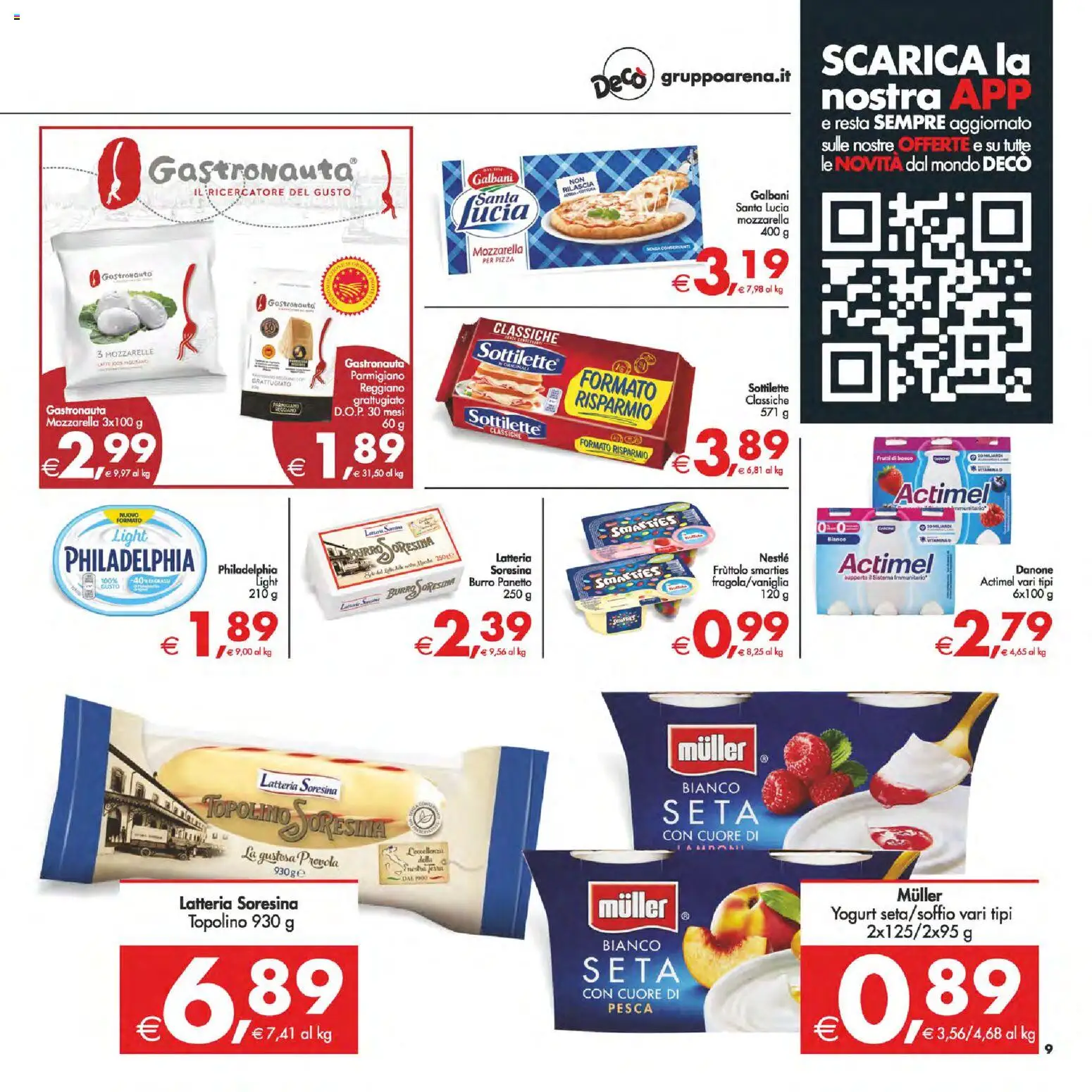 Volantino Decò del 06.03.2026 | Pagina: 9 | Prodotti: Yogurt, Pizza, Pesca, Provola