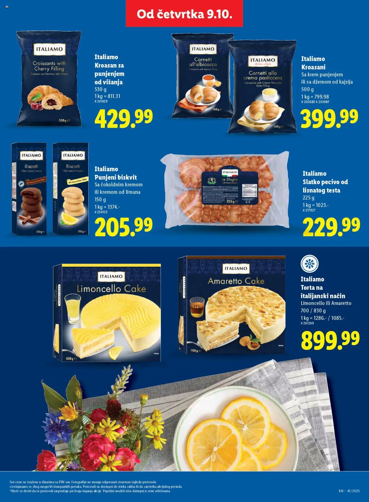 Lidl katalog - važi od 09.10.2025 | Strana: 43 | Proizvode: Kajsija, Kroasan, Pecivo, Torta