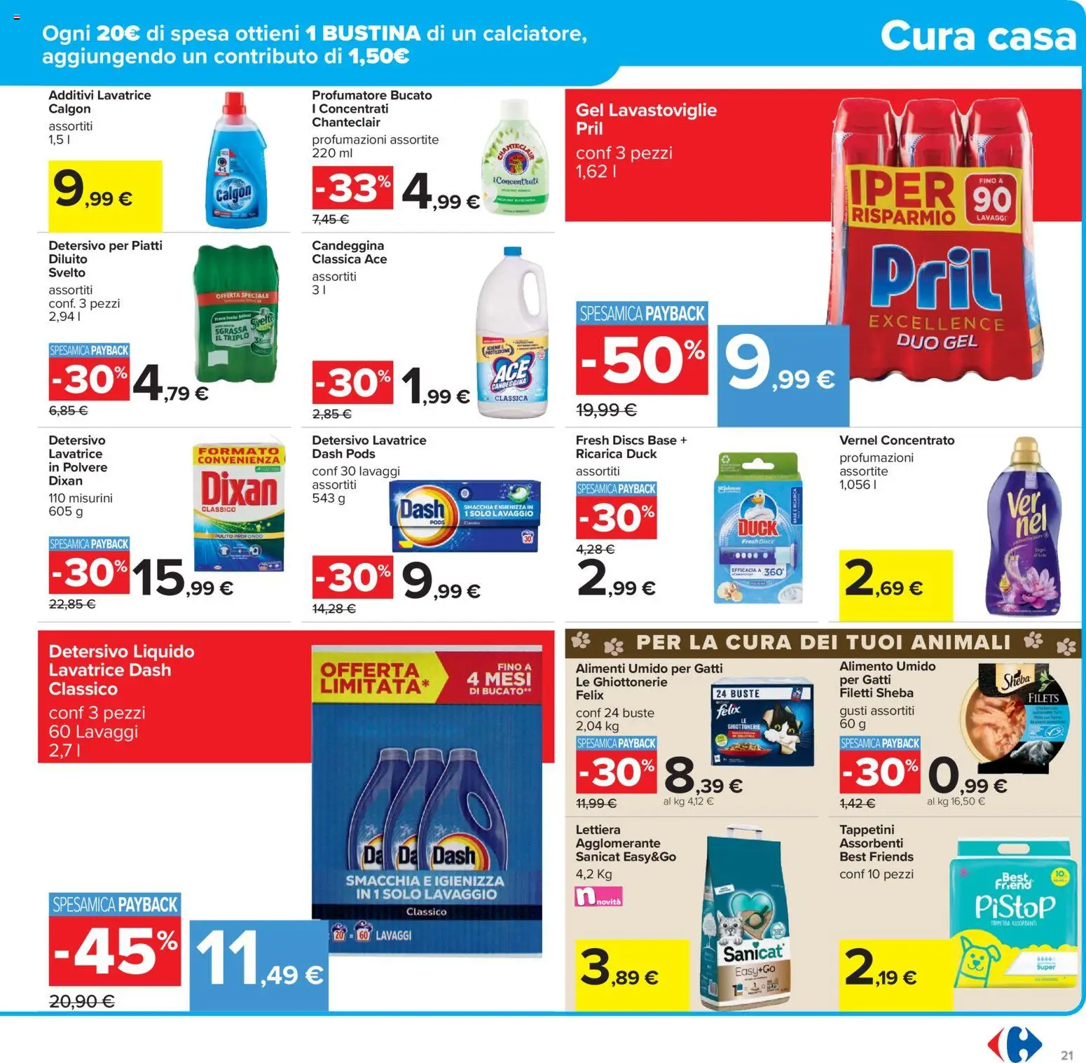 Volantino Carrefour del 02.12.2025 | Pagina: 21 | Prodotti: Detersivo per piatti, Candeggina, Lavatrice, Lavastoviglie