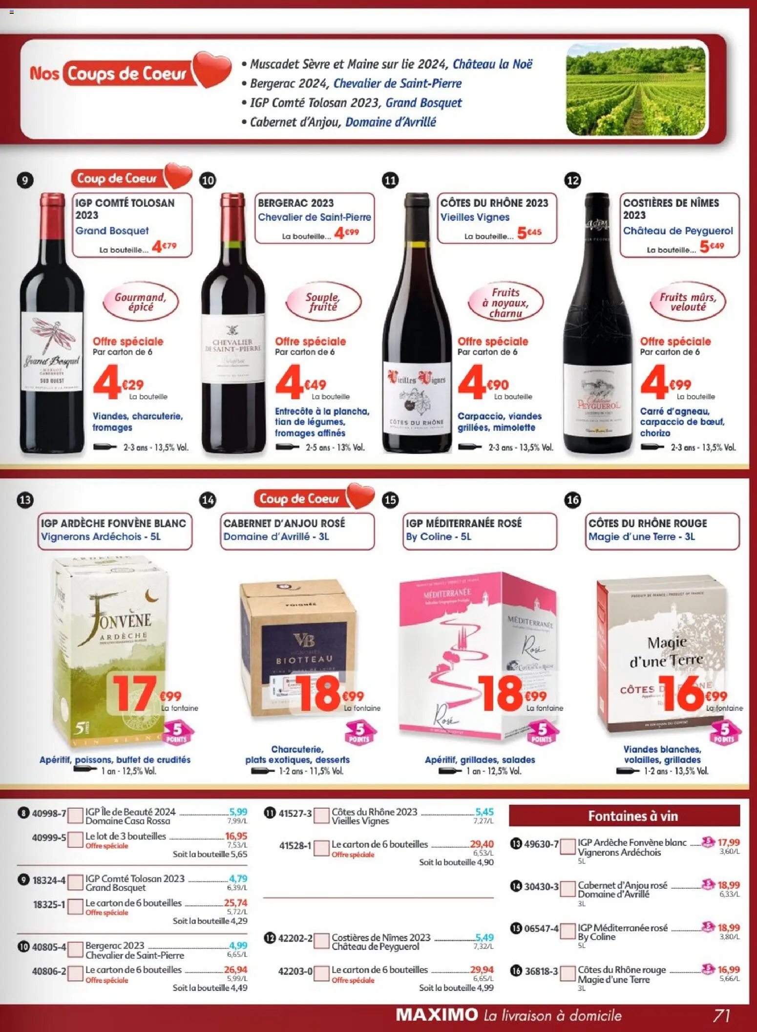 {H1} | Page: 71 | Produits: Chorizo, Buffet, Entrecôte, Vin