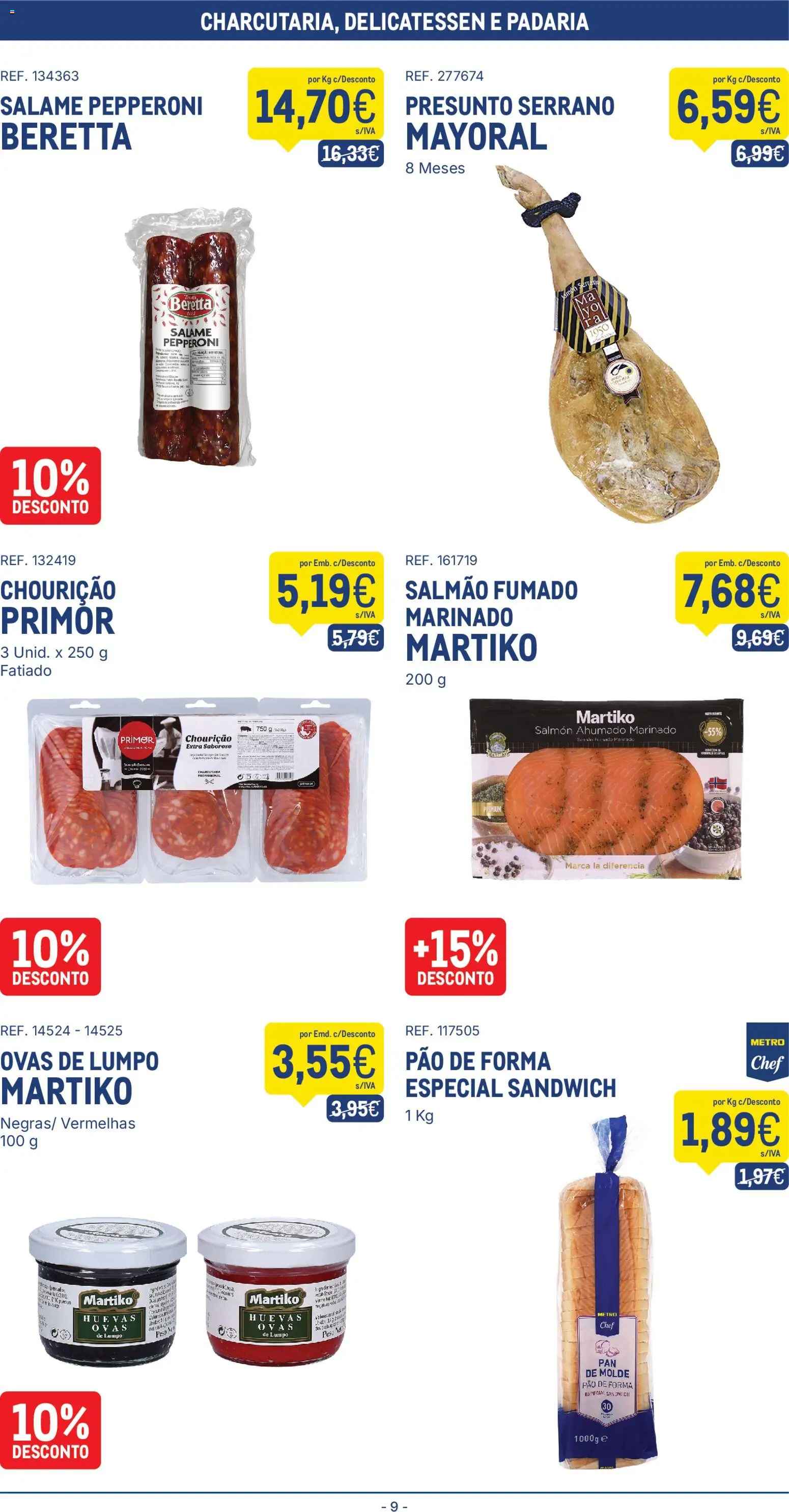 Makro folheto │ válido de 25.11.2025 | Página: 9 | Produtos: Padaria, Salmão, Pão, Salame