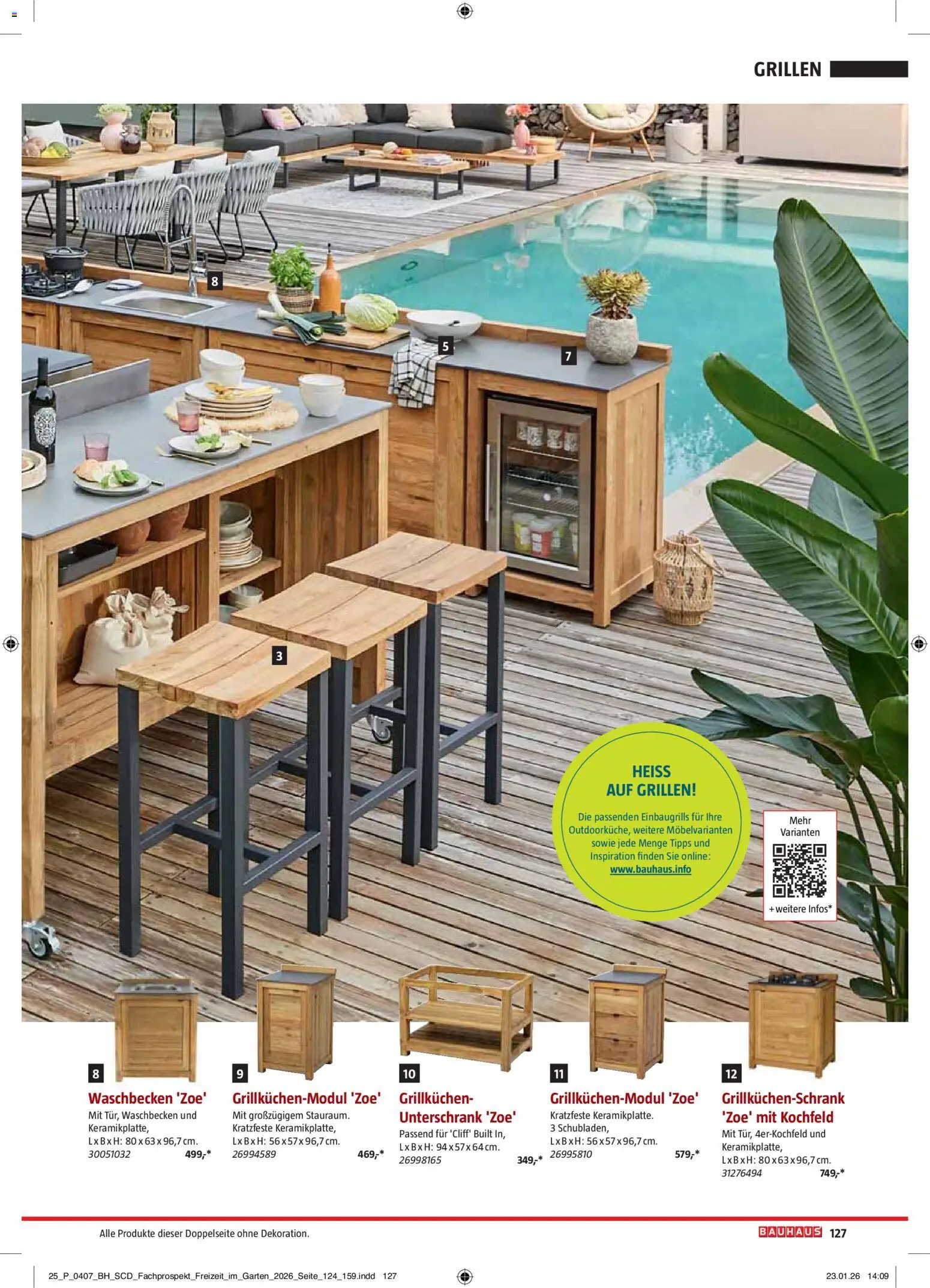 Bauhaus Freizeit im Garten – gültig ab 02.03.2026 | Seite: 127 | Produkte: Waschbecken, Kochfeld, Unterschrank