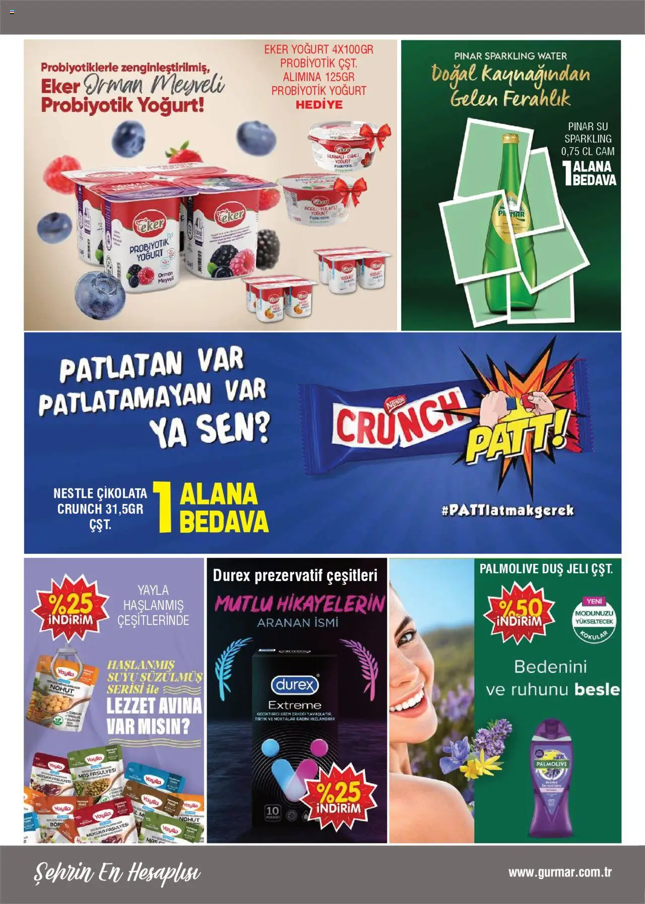 Gürmar - Katalog - 16.10.2025 tarihinden itibaren geçerlidir | Sayfa: 2 | Ürünler: Prezervatif, Duş jeli, Yoğurt, Çikolata