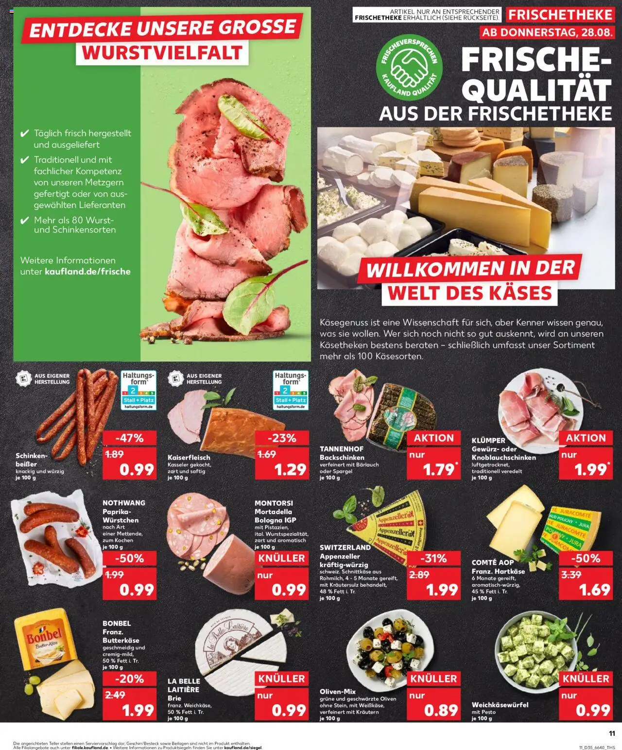 Kaufland Prospekt 	 - gültig ab dem 28.08.2025 | Seite: 11 | Produkte: Butter, Paprika, Wurst, Schinken