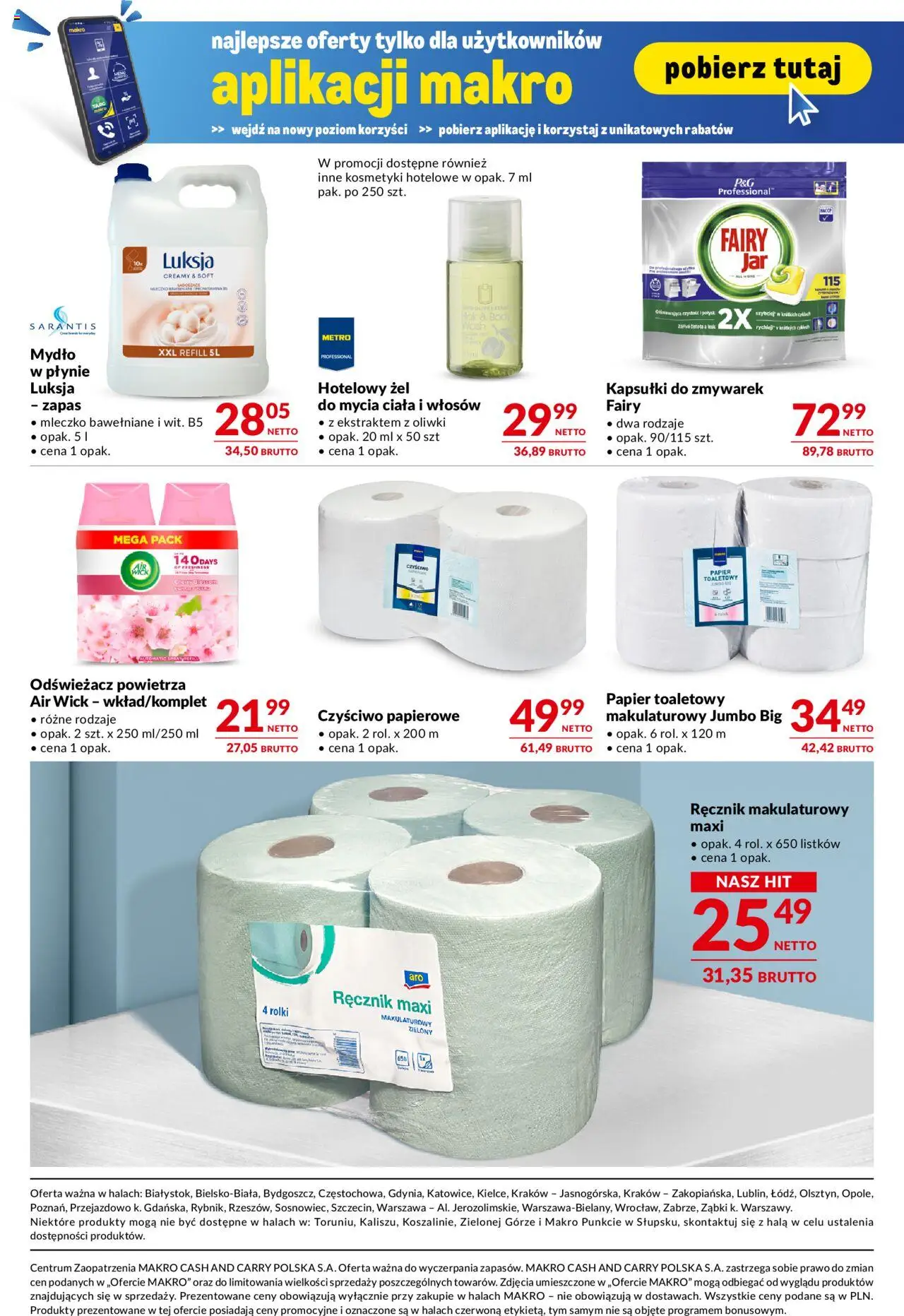 Makro Gazetka - Oferta dla gastronomii od 27.05.2025 | Strona: 15 | Produkty: Odświeżacz, Papier toaletowy, Kosmetyki, Rolki