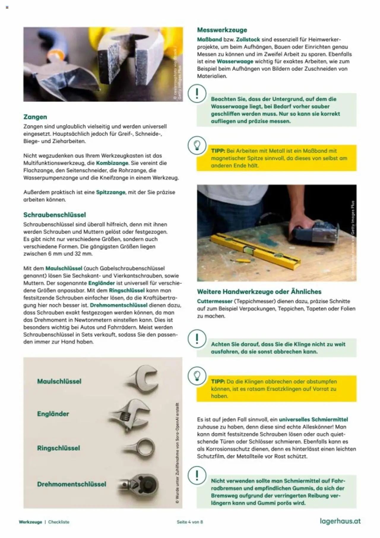 Lagerhaus Checkliste: Werkzeuge gültig ab 06.08.2025 | Seite: 4