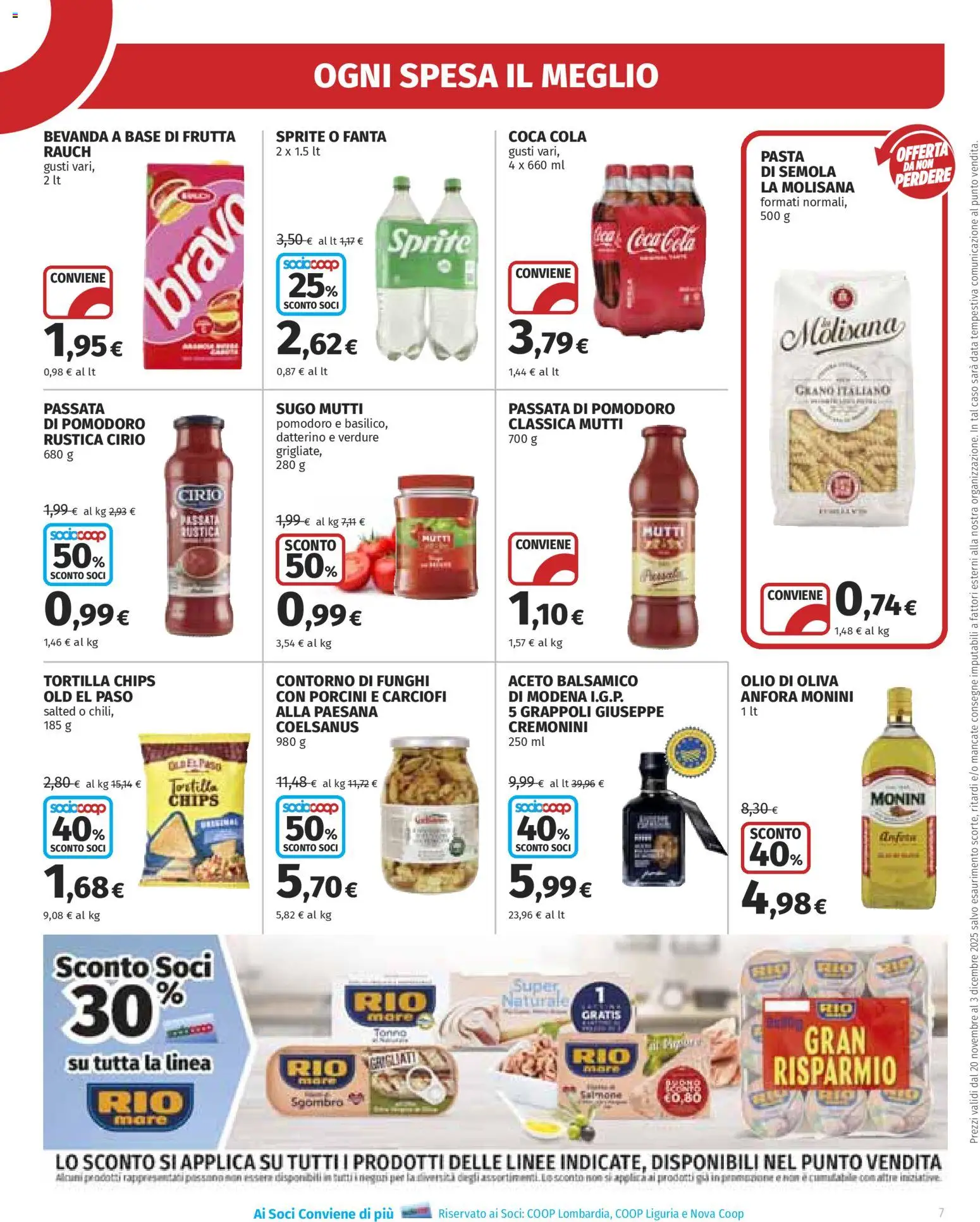 Volantino Ipercoop del 20.11.2025 | Pagina: 7 | Prodotti: Frutta, Mutti passata, Mutti, Coca Cola