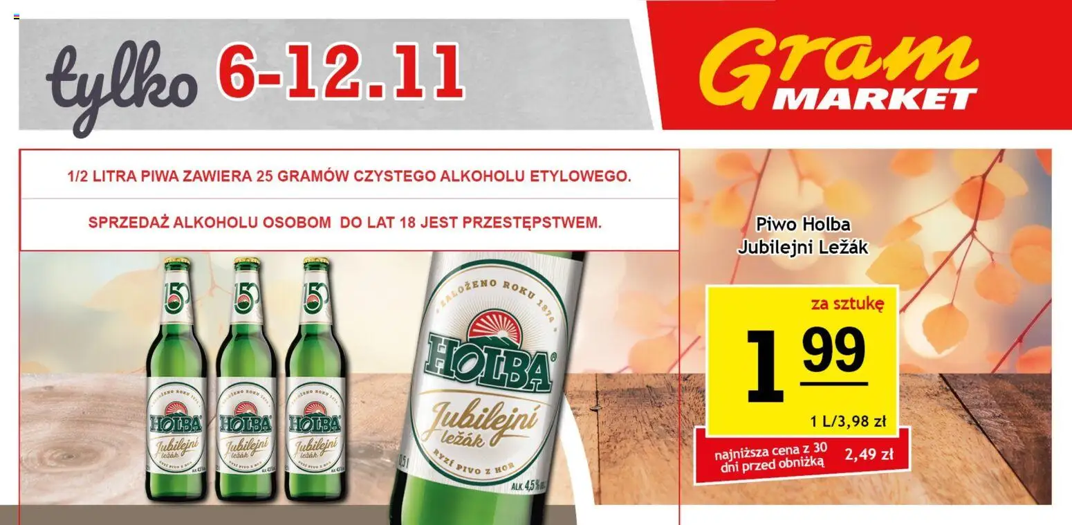 Gram Market Gazetka - Billboard od 06.11.2025 | Strona: 3 | Produkty: Leżak, Piwo