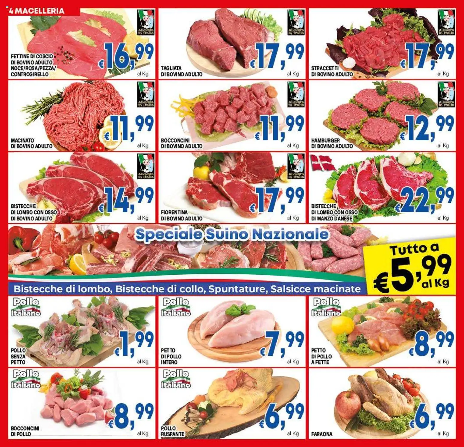 Volantino DEM del 27.12.2025 | Pagina: 4 | Prodotti: Bovino, Pollo, Hamburger, Macinato