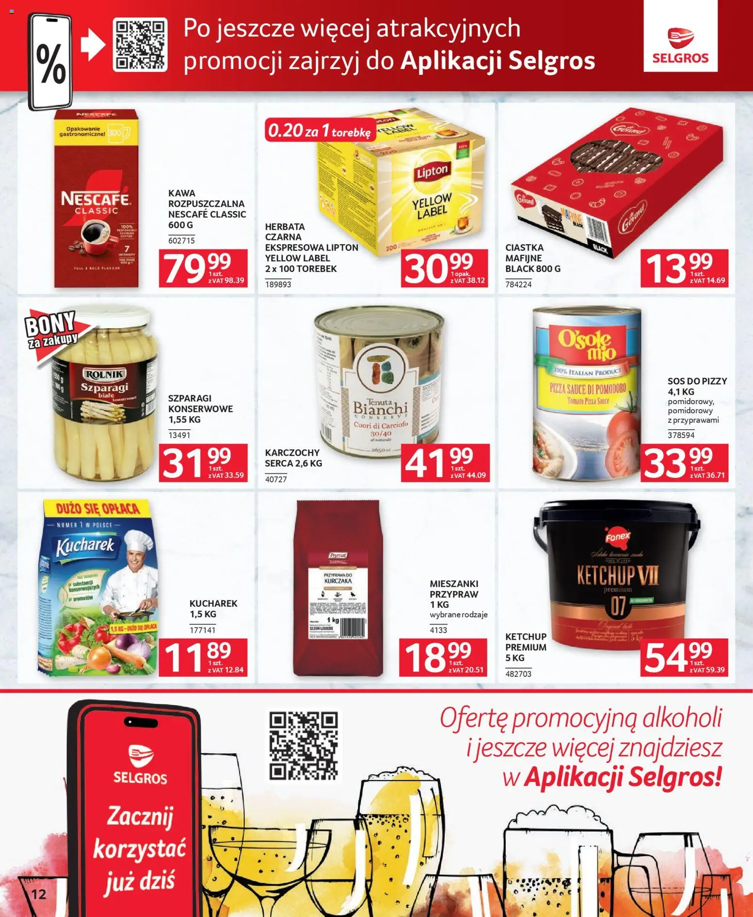 Selgros cash&carry Gazetka - Oferta dla gastronomii od 22.01.2026 | Strona: 12 | Produkty: Sos do pizzy, Kawa, Pizza, Ciastka