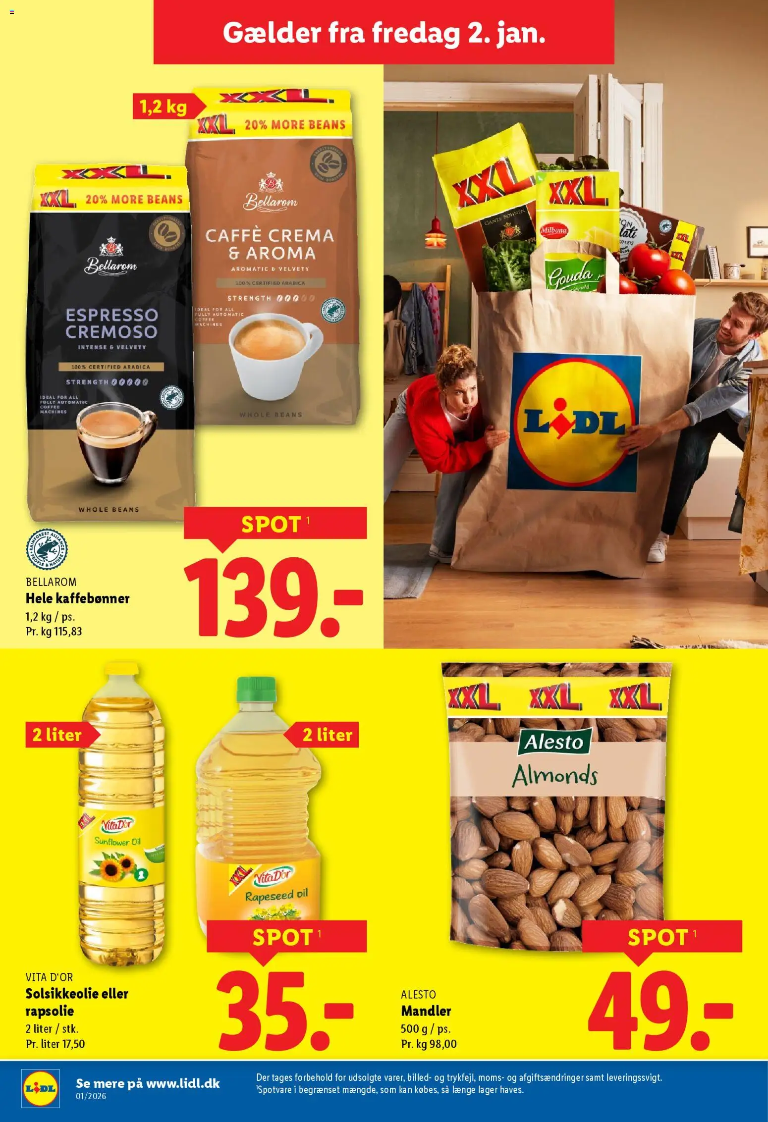 Lidl tilbudsavis – gyldig fra 02.01.2026 | Side: 13 | Produkter: Rapsolie, Touca, Mandler, Søm