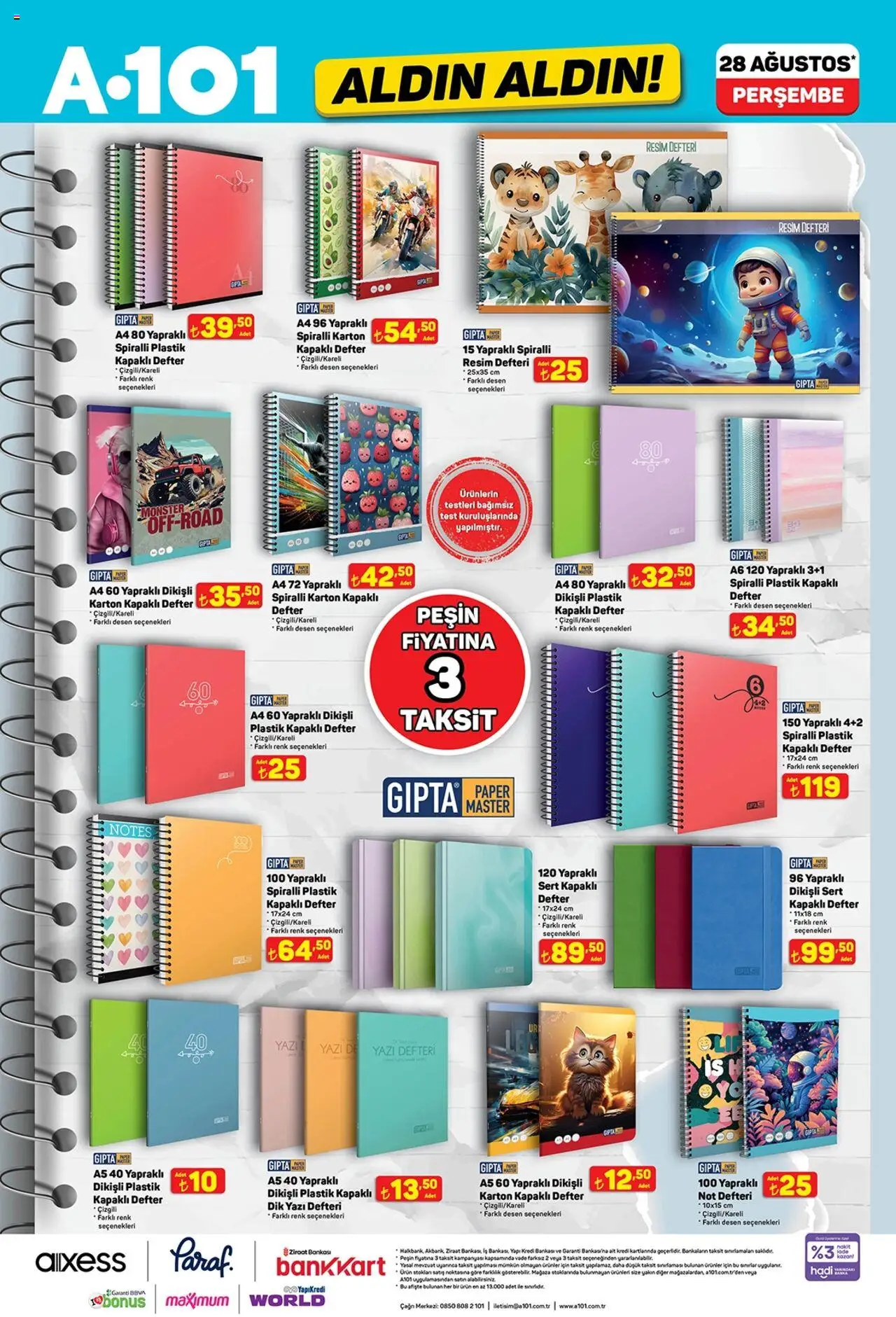 A101 Katalog Aldın Aldın - 04.09.2025 tarihinden itibaren geçerlidir | Sayfa: 3 | Ürünler: Not defteri