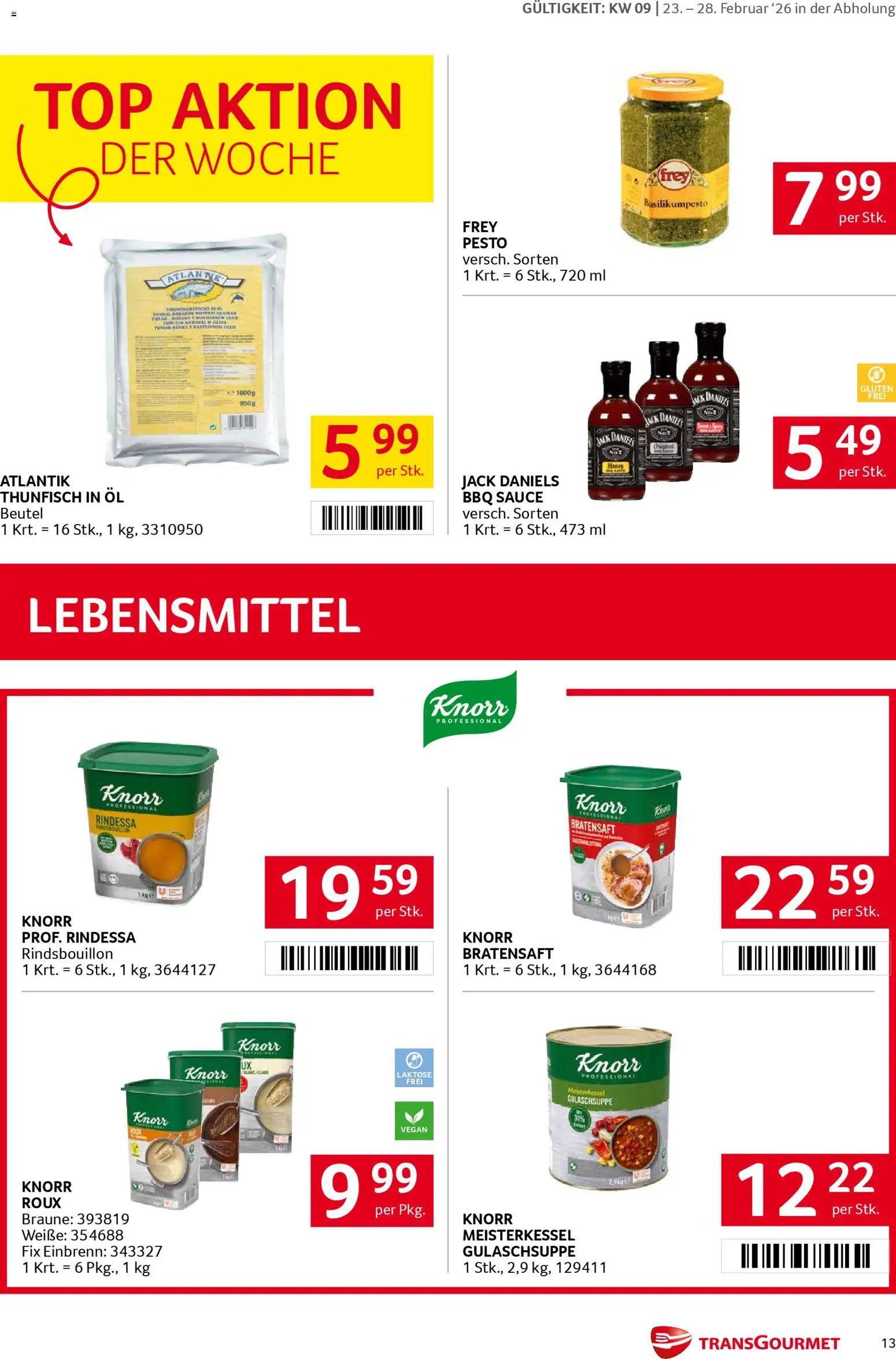 Transgourmet Flugblatt gültig ab 23.02.2026 | Seite: 13 | Produkte: Libacomb, Öl