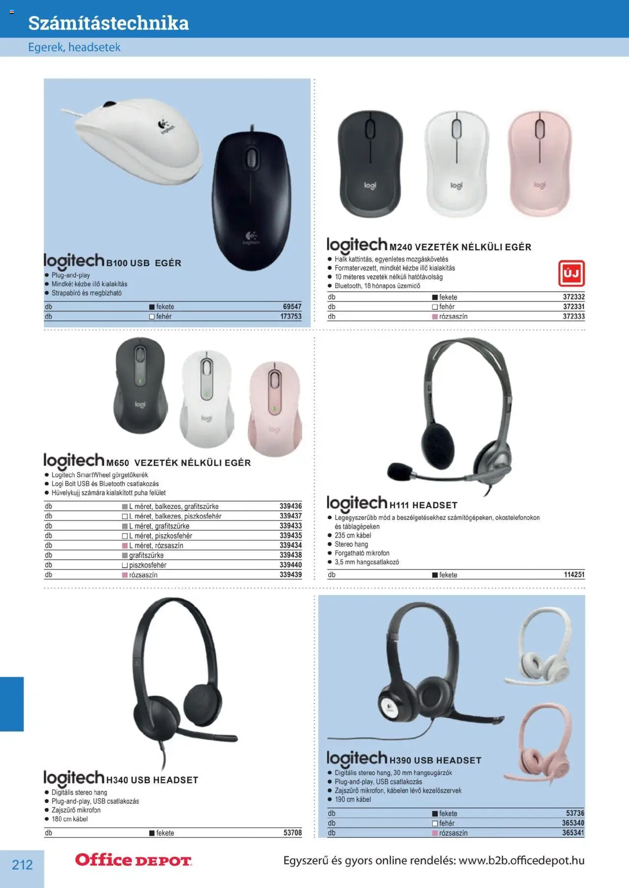 Office Depot akciós ujság - amely érvényes a következő dátumtól: 10.04.2025 | Oldal: 212 | Termékek: Egér, Mikrofon, USB, Vezetek nelkuli eger