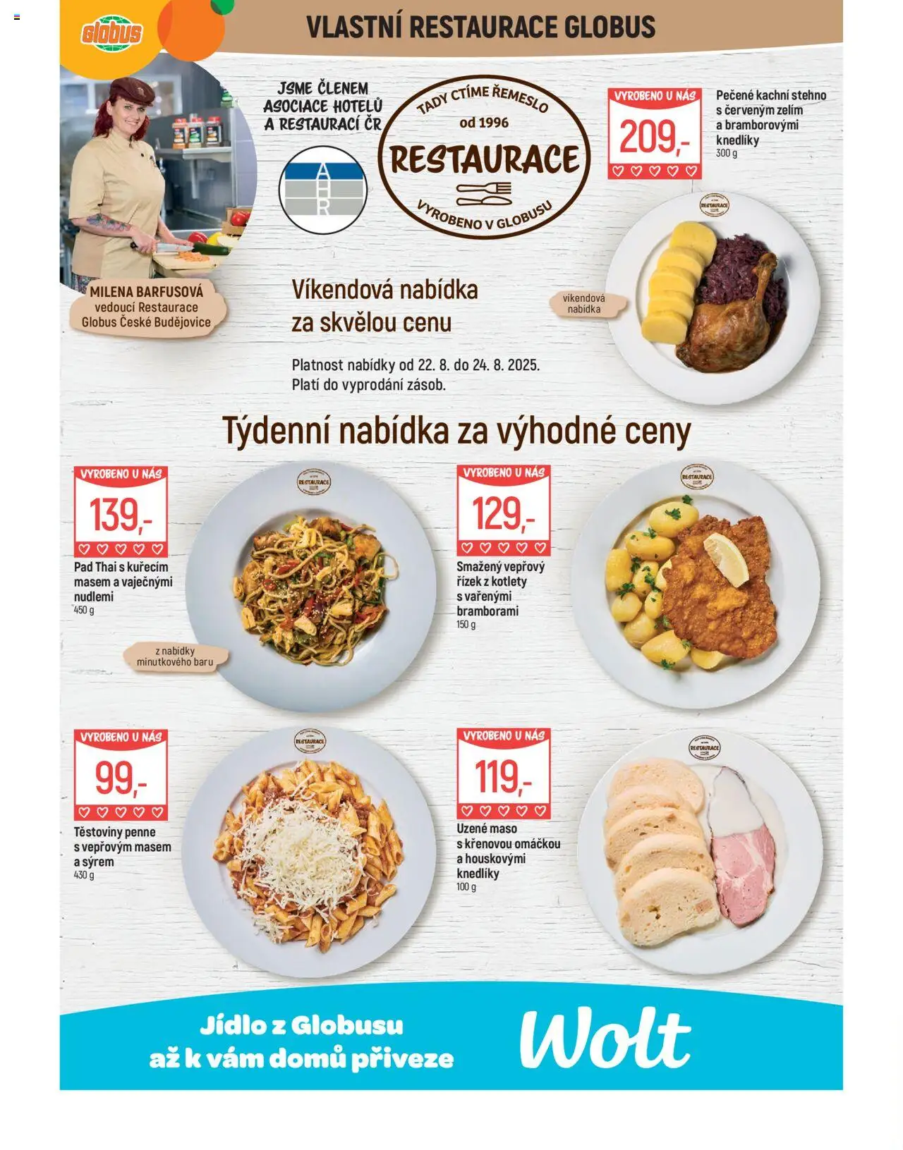Globus leták - České Budějovice od 20.08.2025 | Strana: 9 | Produkty: Penne, Globus, Těstoviny, Maso