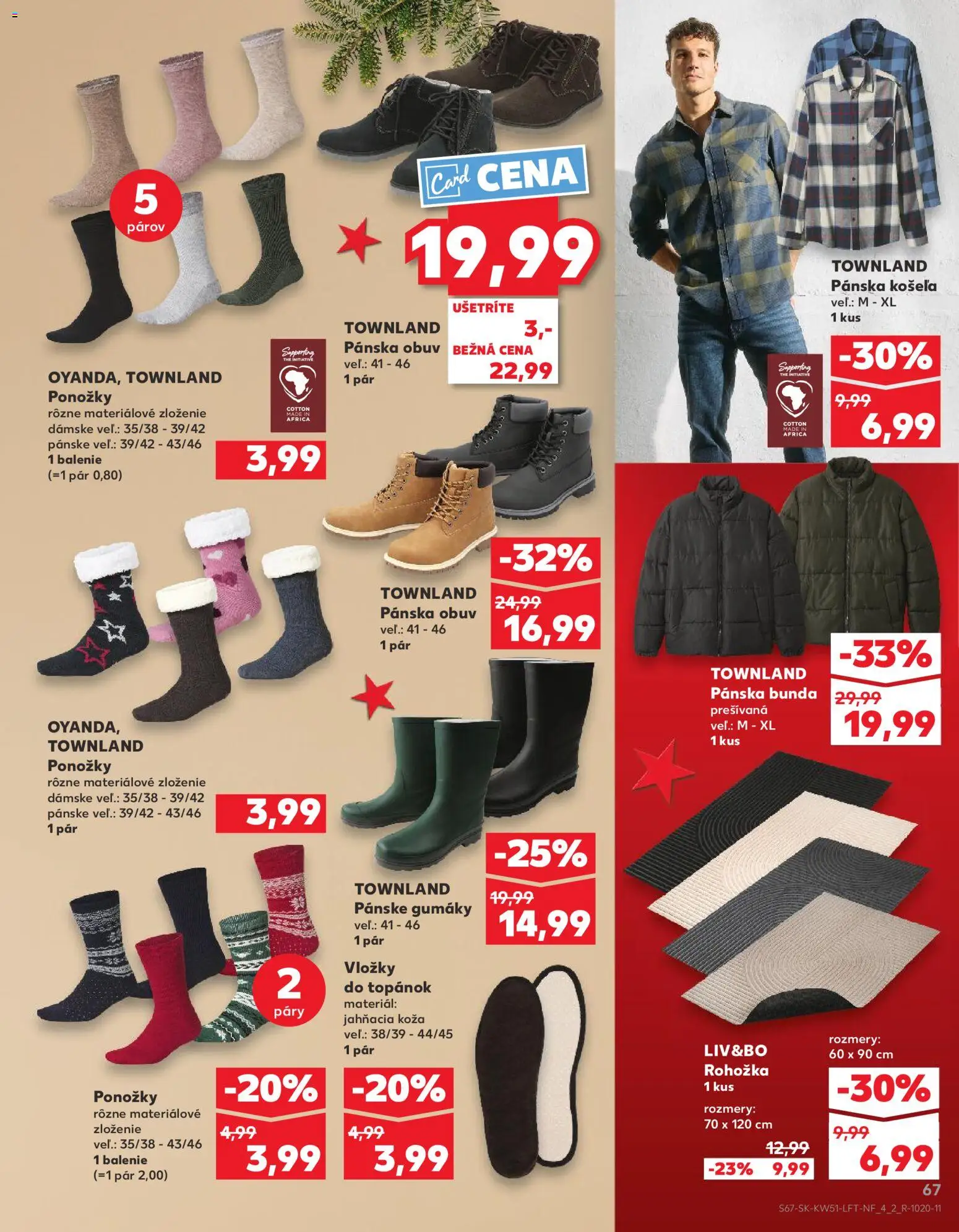 Nové Kaufland akcie – leták je platný od 18.12.2025 | Strana: 67 | Produkty: Rohožka, Košeľa, Bunda